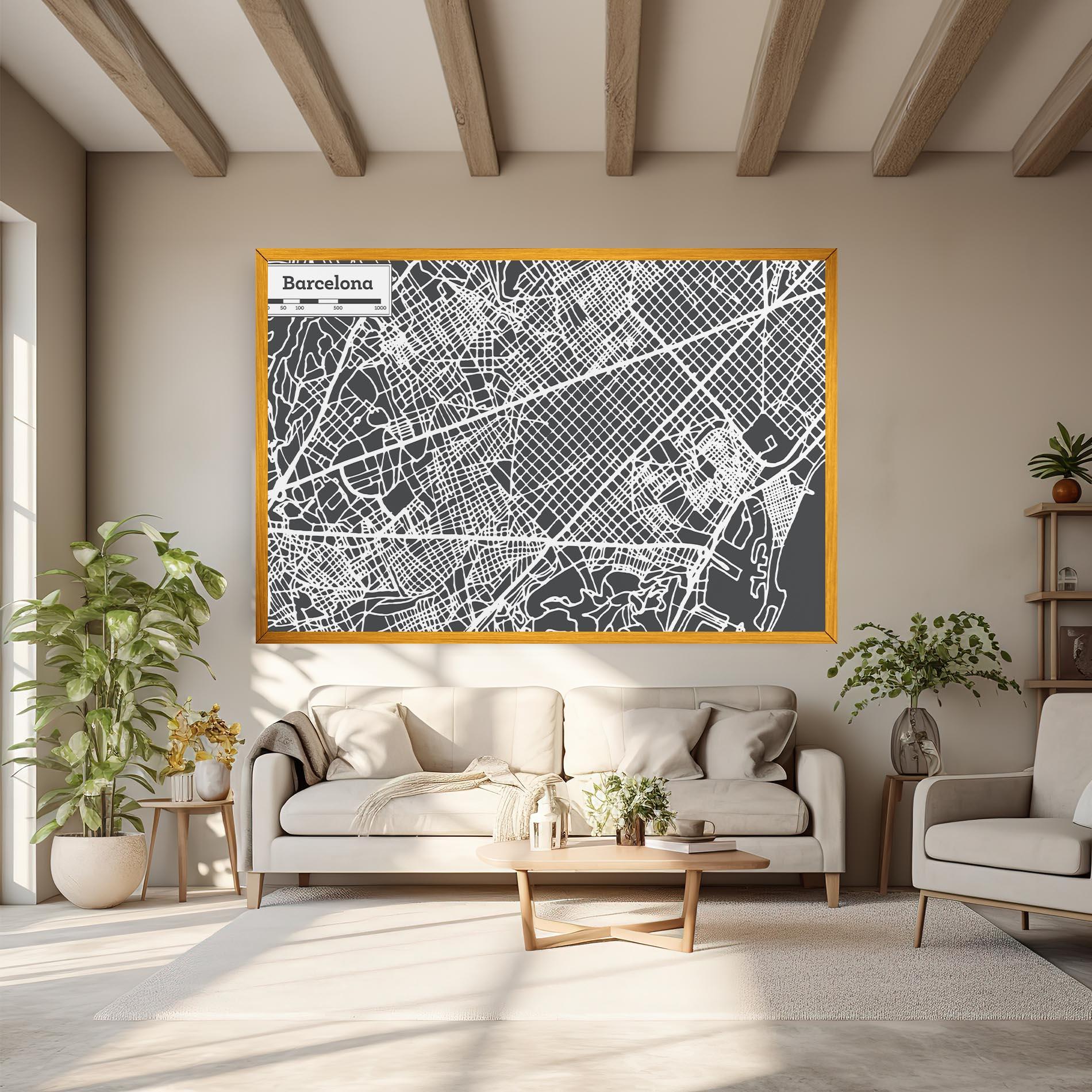 Tablou Canvas Barcelona Map mockup 6