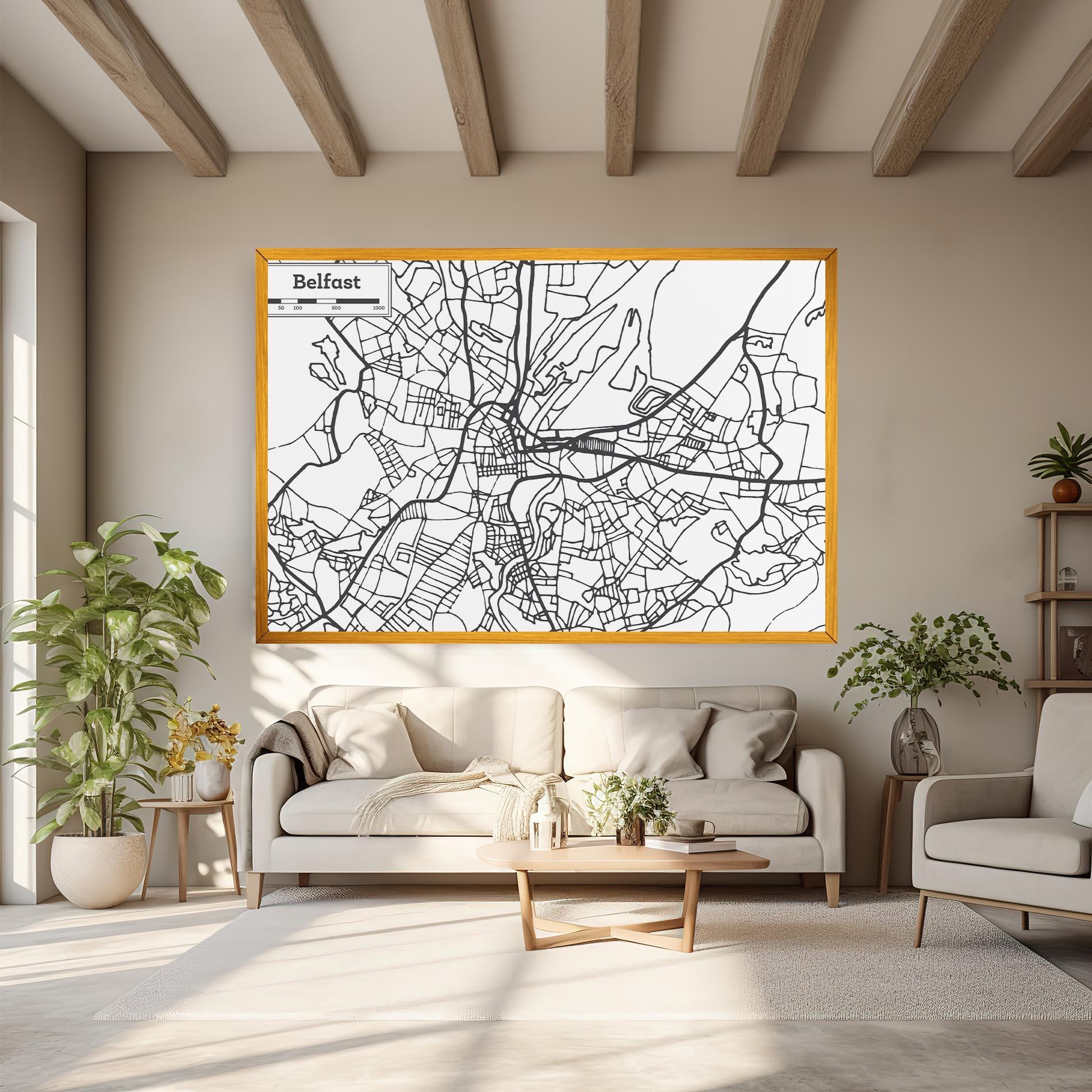 Tablou Canvas Belfast Map mockup 6