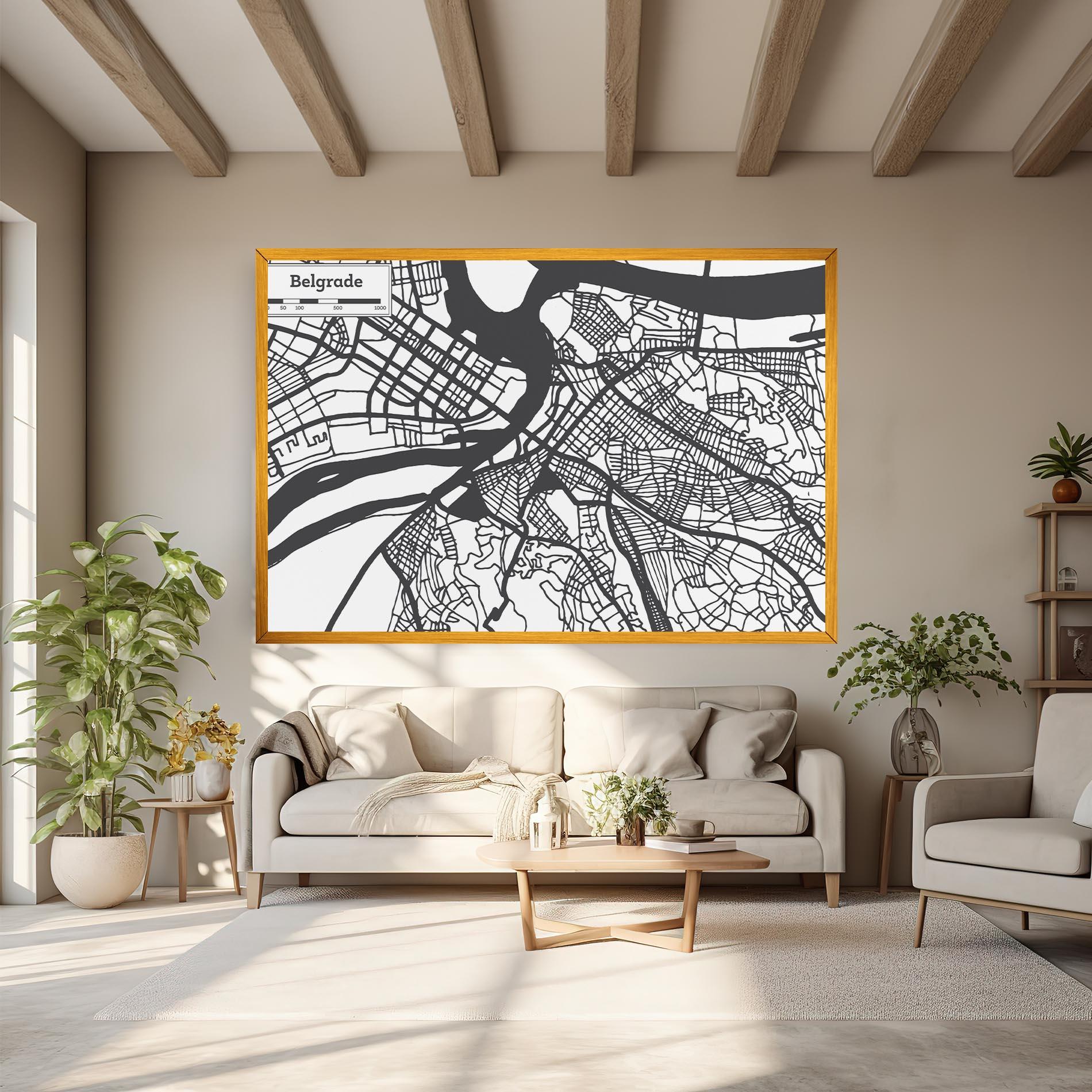 Tablou Canvas Belgrade Map mockup 6