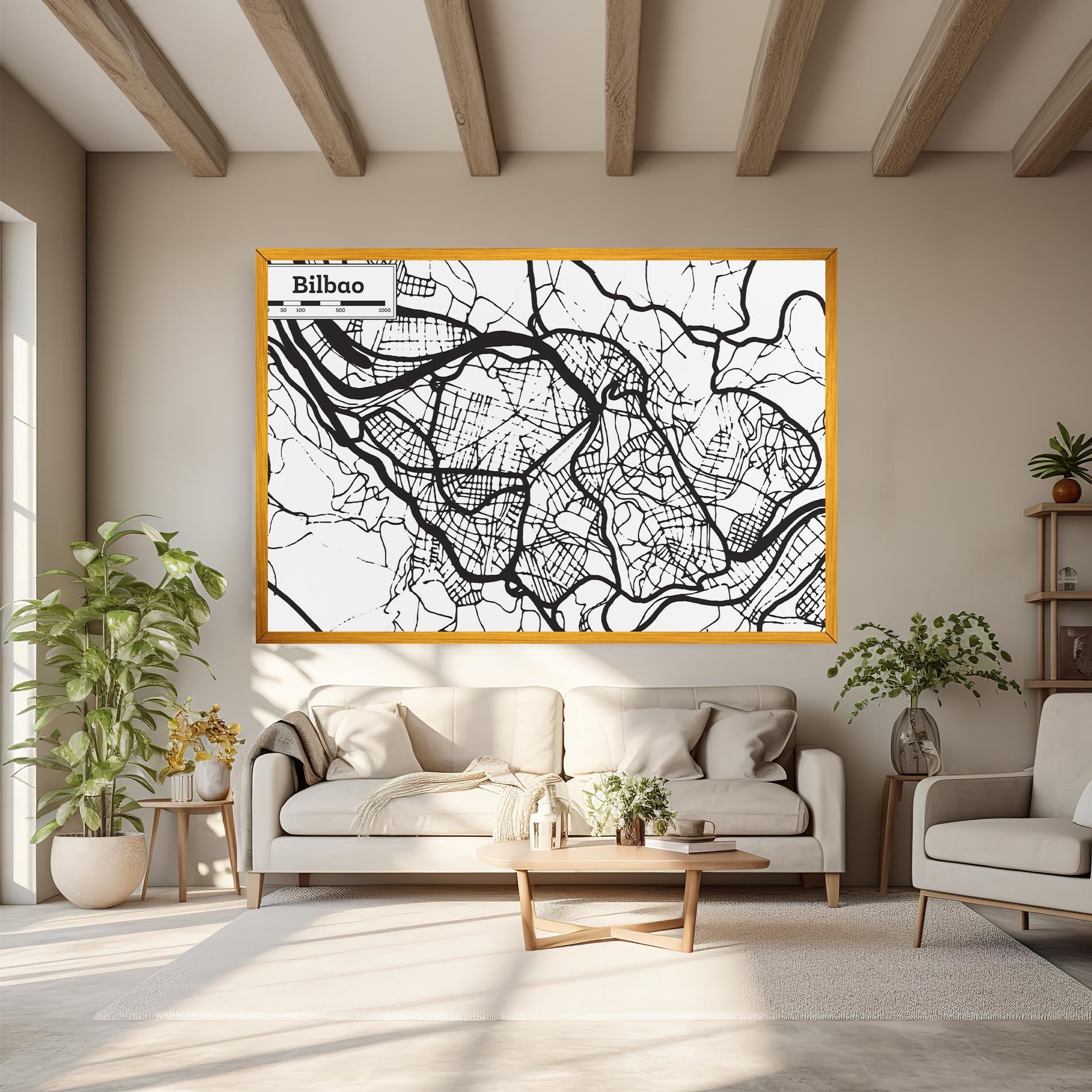 Tablou Canvas Bilbao Map mockup 6