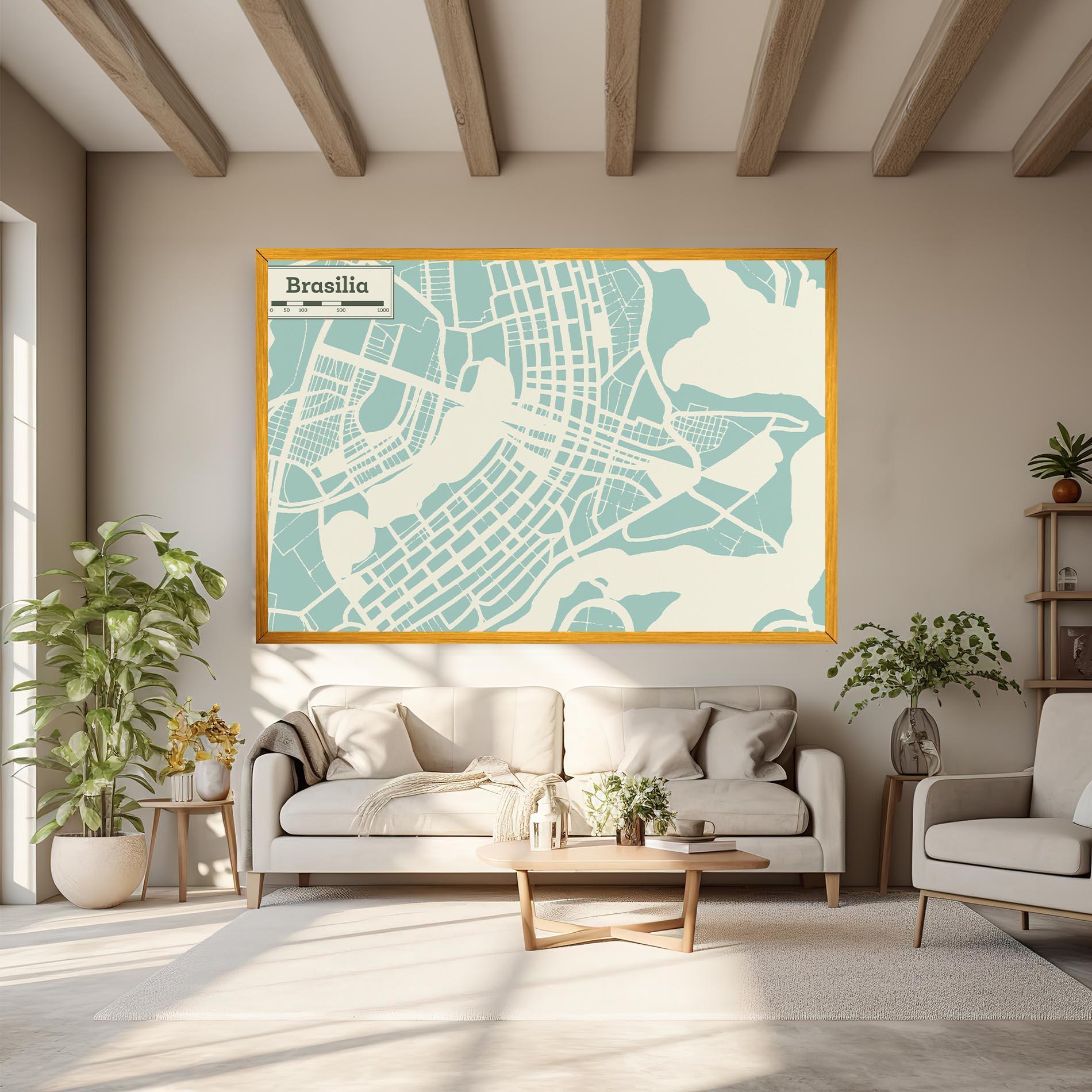 Tablou Canvas Brasilia Map mockup 6