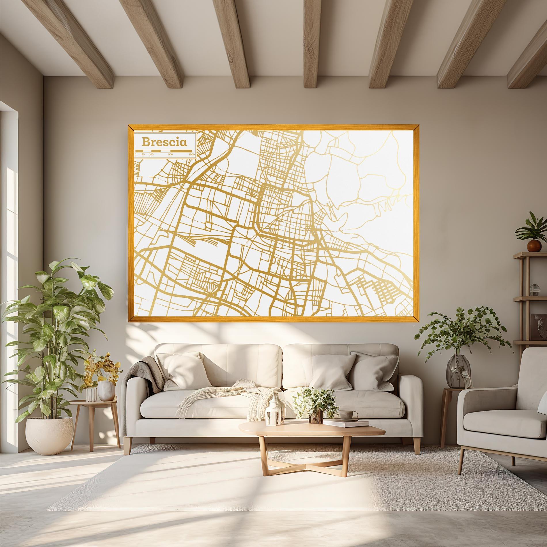 Tablou Canvas Brescia Gold Map mockup 6