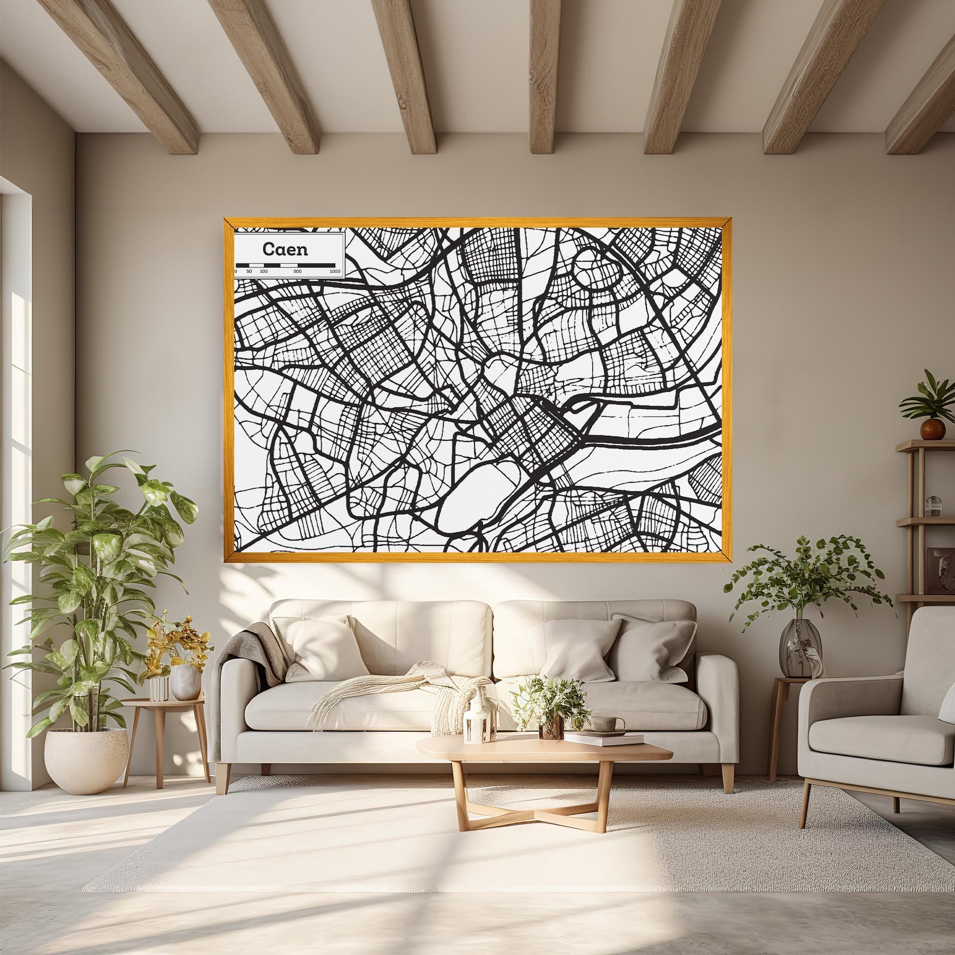 Tablou Canvas Caen Map mockup 6