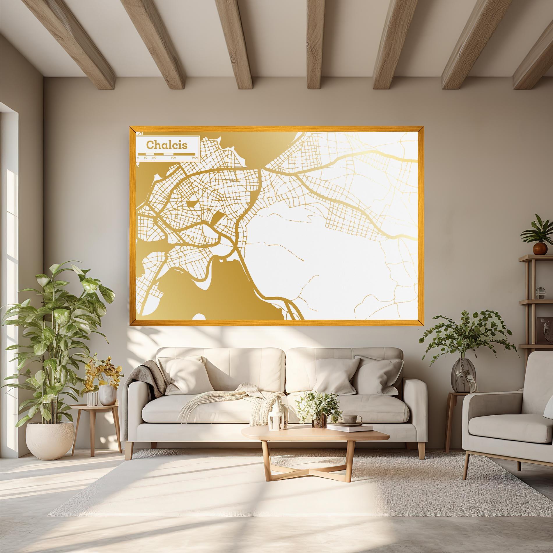 Tablou Canvas Chalcis Gold Map mockup 6