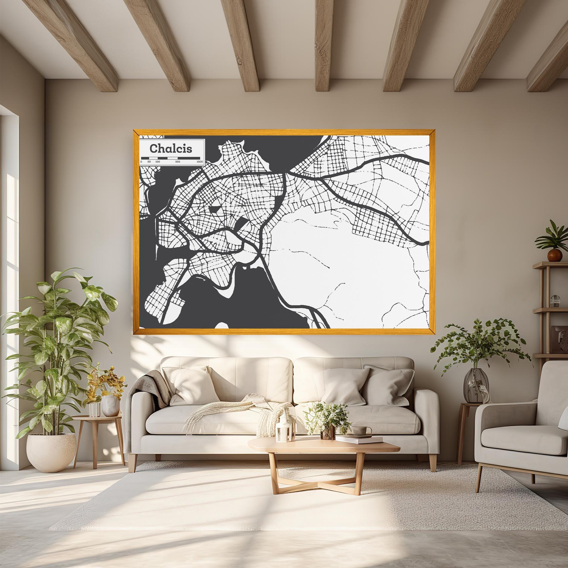 Tablou Canvas Chalcis Map mockup 6