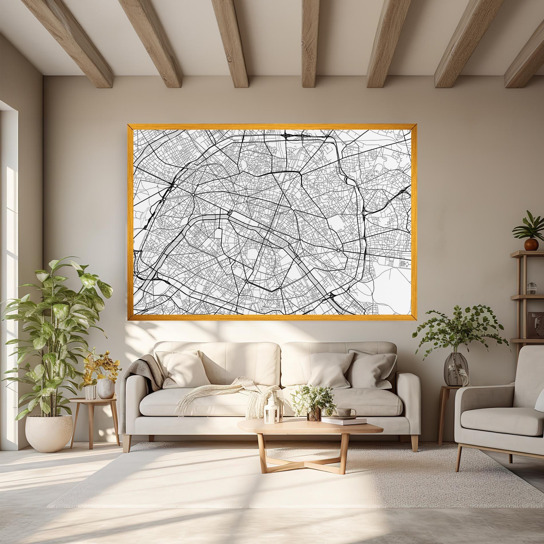 Tablou Canvas City Black Line mockup 6