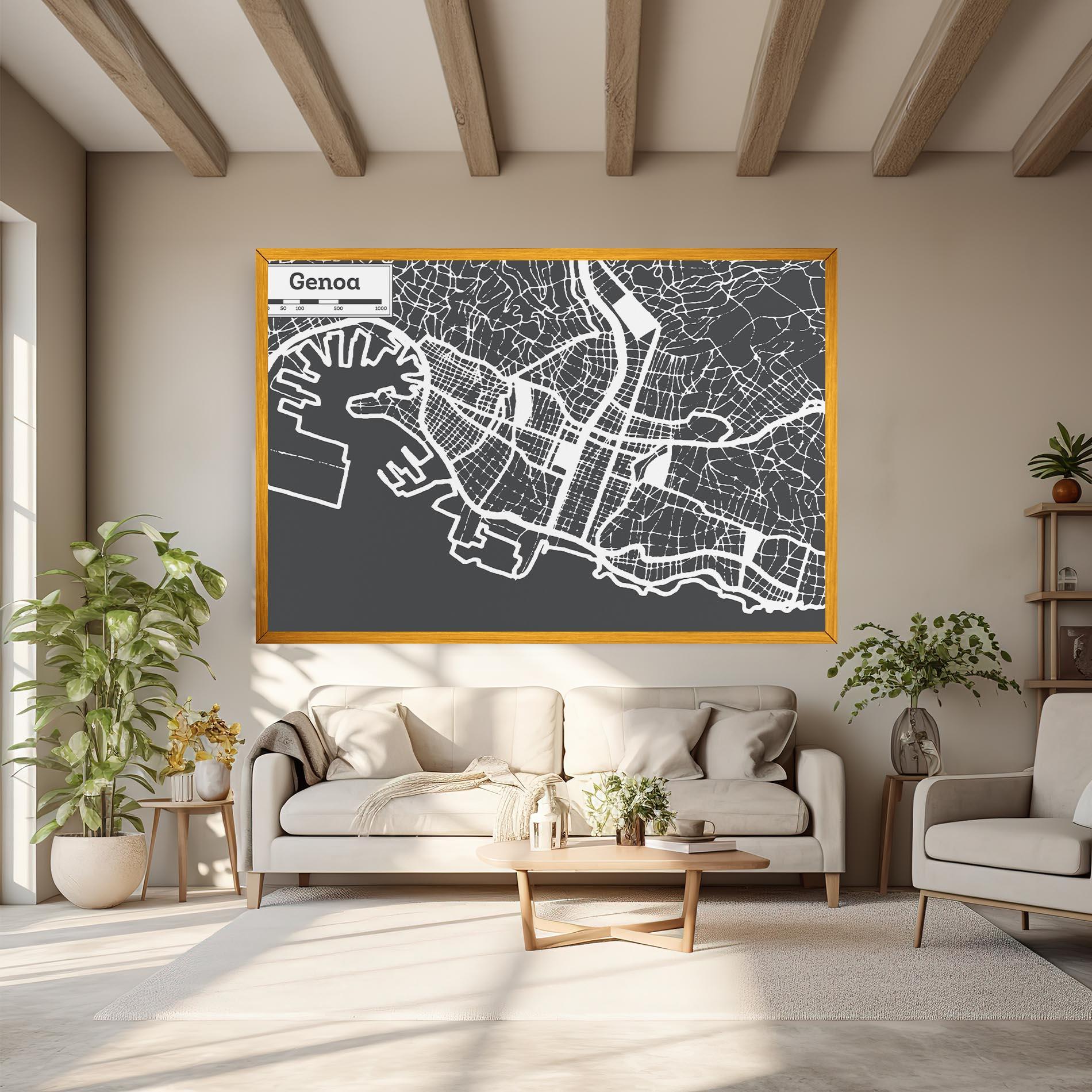 Tablou Canvas Genoa Map mockup 6