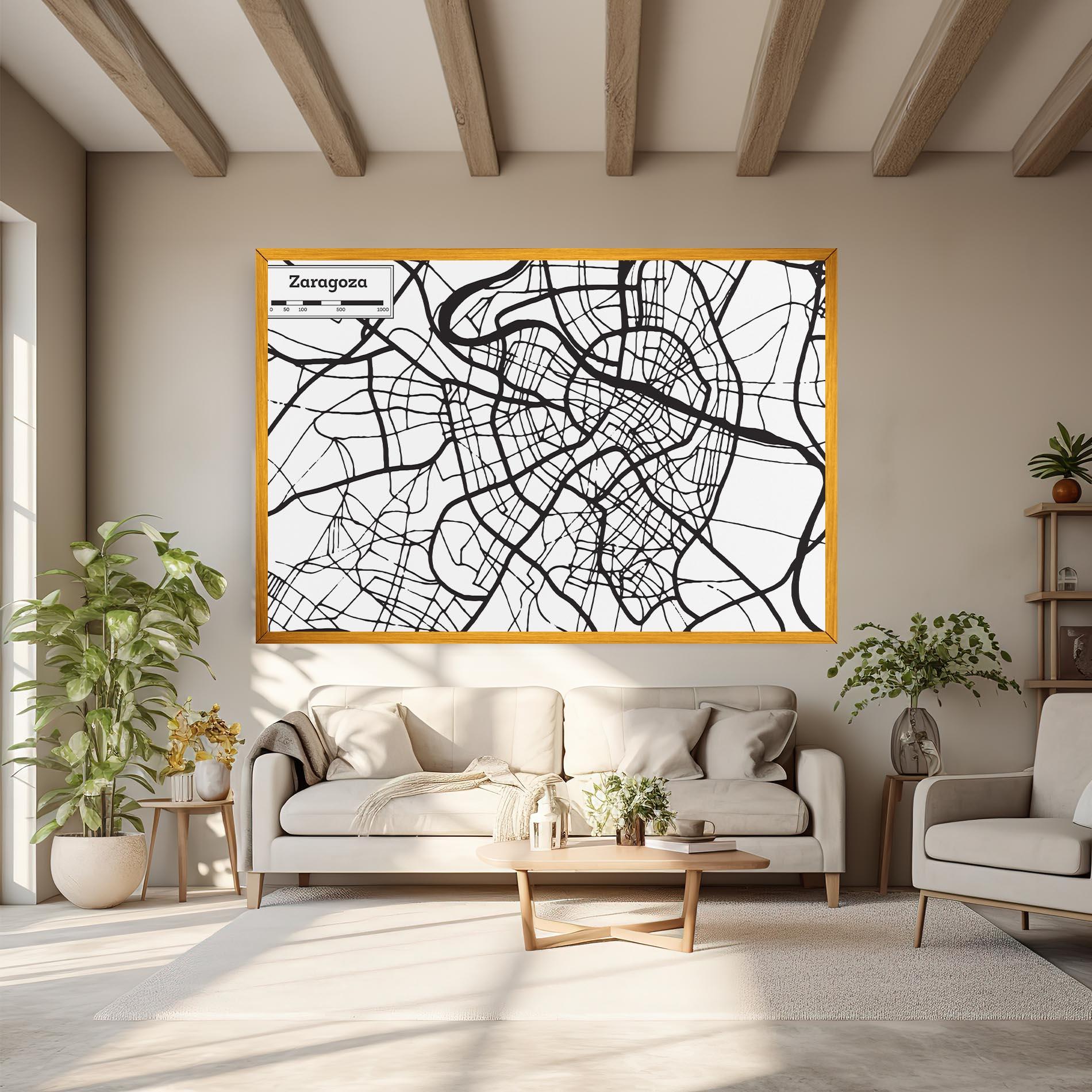Tablou Canvas Zaragoza City Map mockup 6