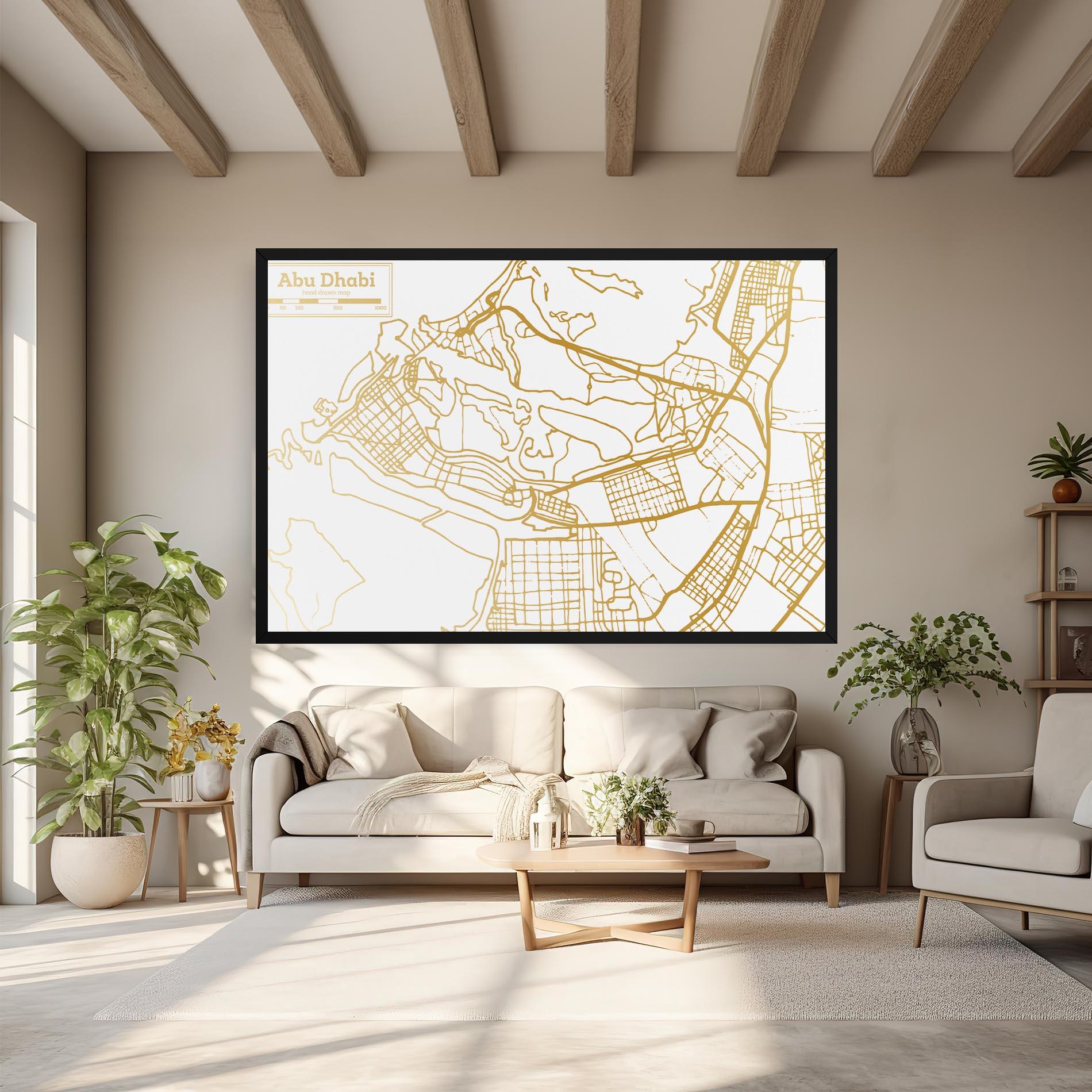Tablou Canvas Abu Dhabi Map mockup 6