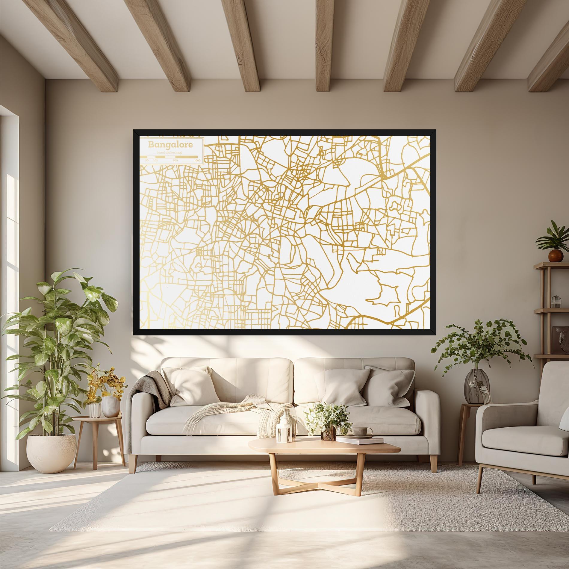 Tablou Canvas Bangalore Map mockup 6