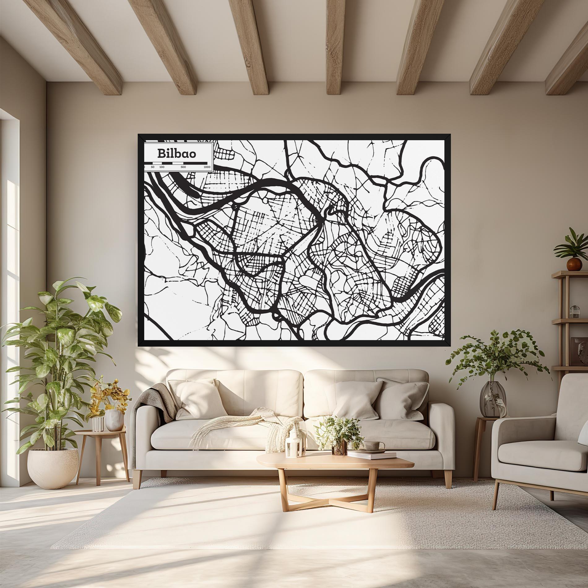 Tablou Canvas Bilbao Map mockup 6