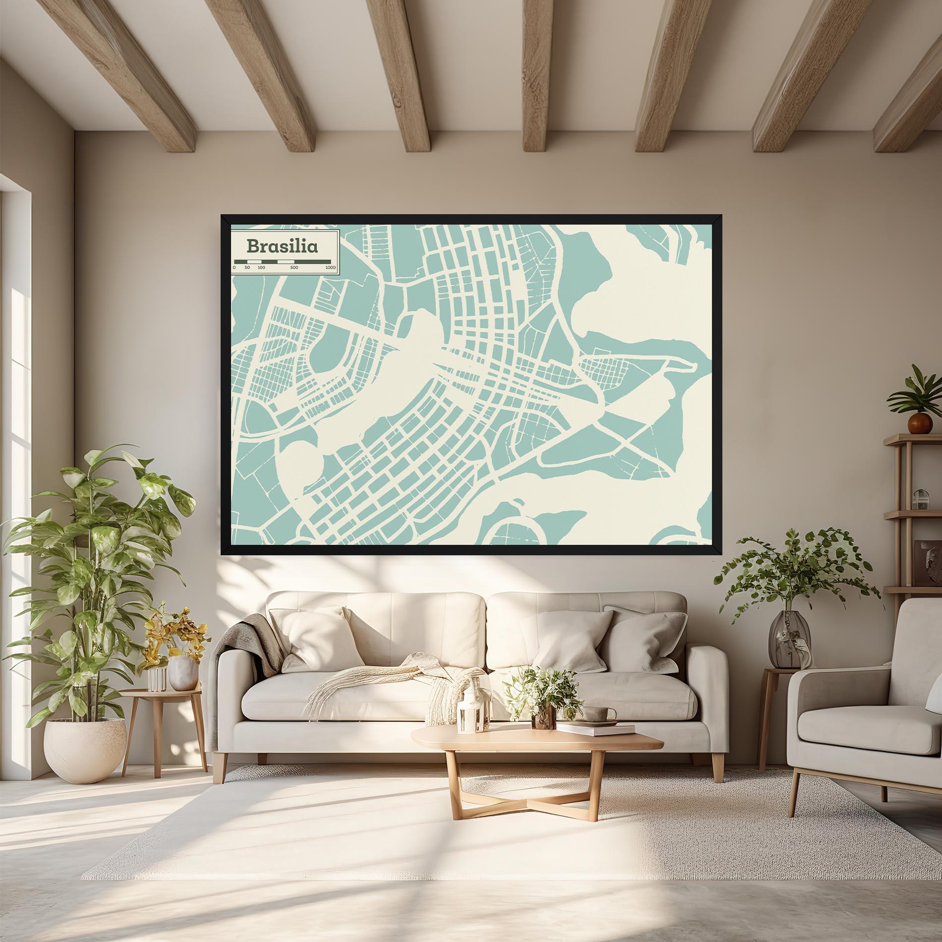 Tablou Canvas Brasilia Map mockup 6