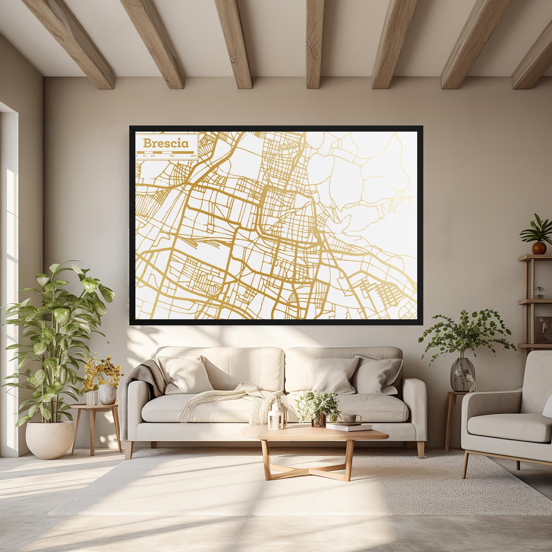 Tablou Canvas Brescia Gold Map mockup 6
