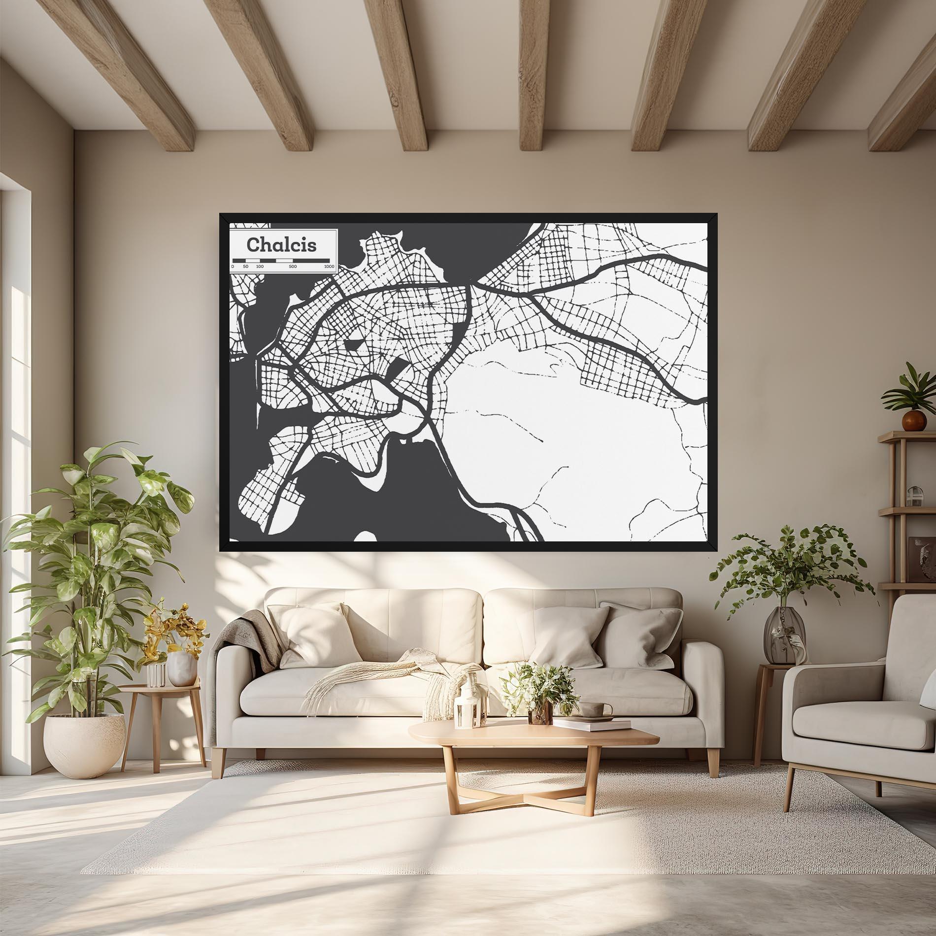 Tablou Canvas Chalcis Map mockup 6