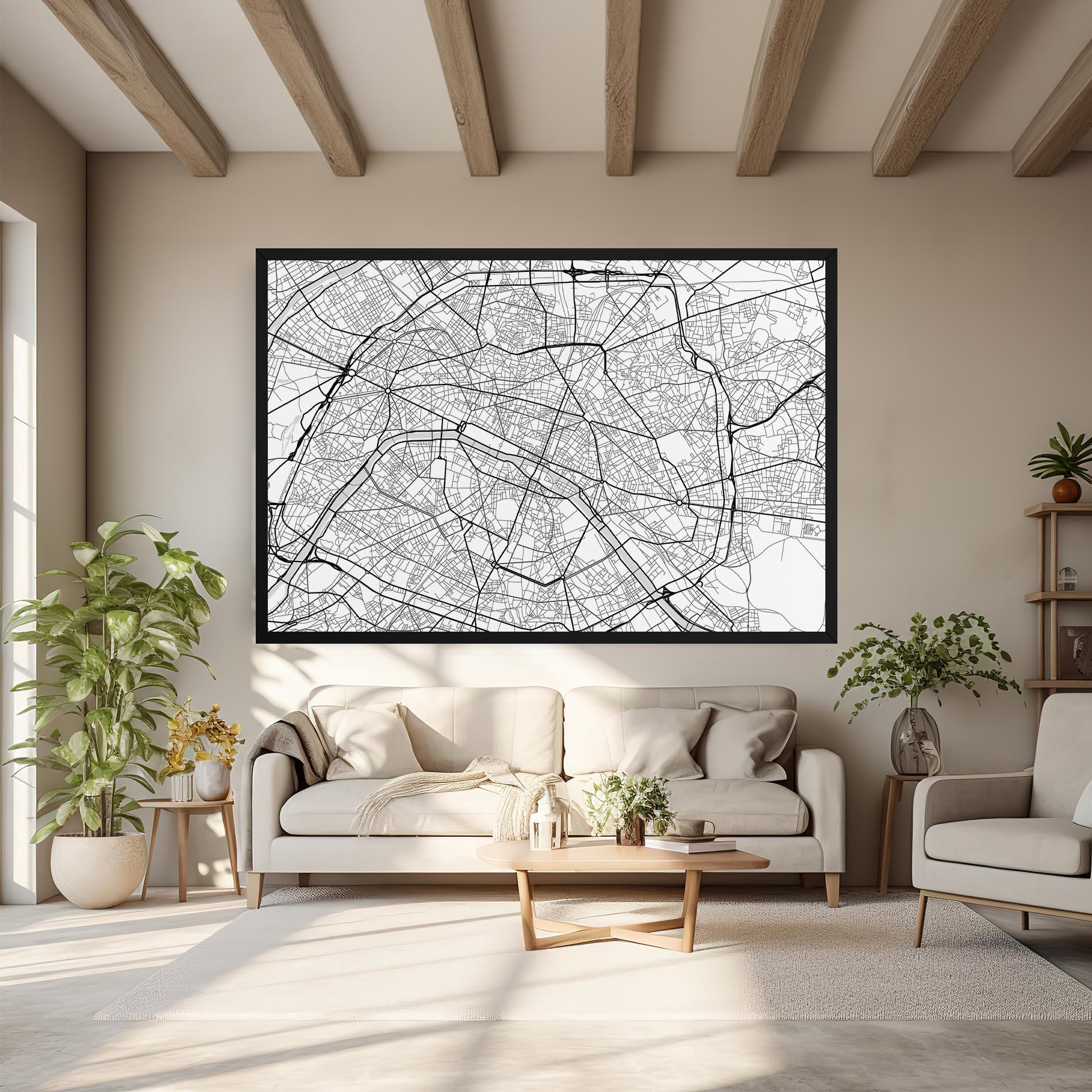 Tablou Canvas City Black Line mockup 6