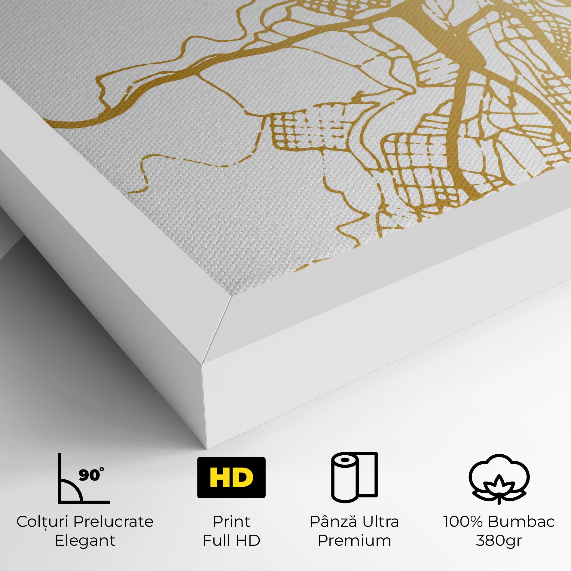 Tablou Canvas Las Palmas Gold Map mockup 4