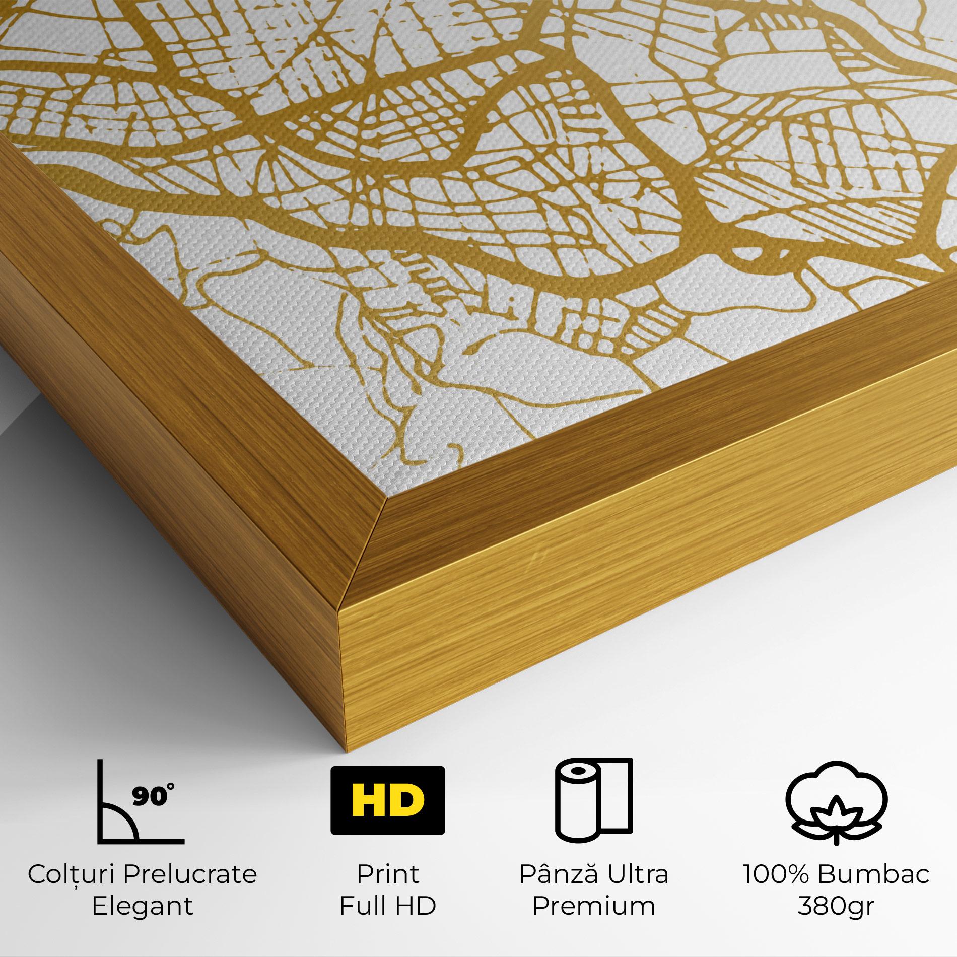 Tablou Canvas Bilbao Gold Map mockup 4
