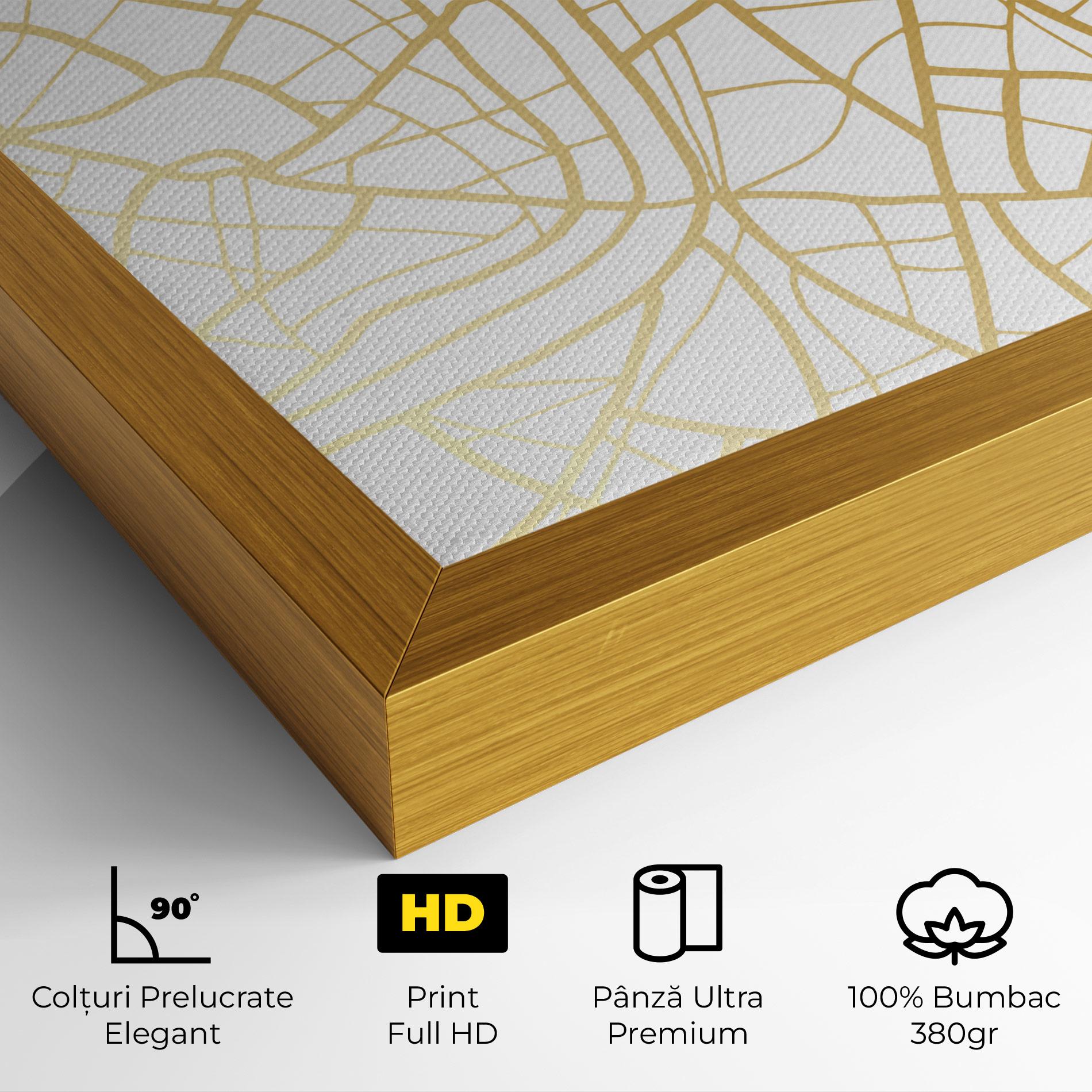 Tablou Canvas London Gold Map mockup 4
