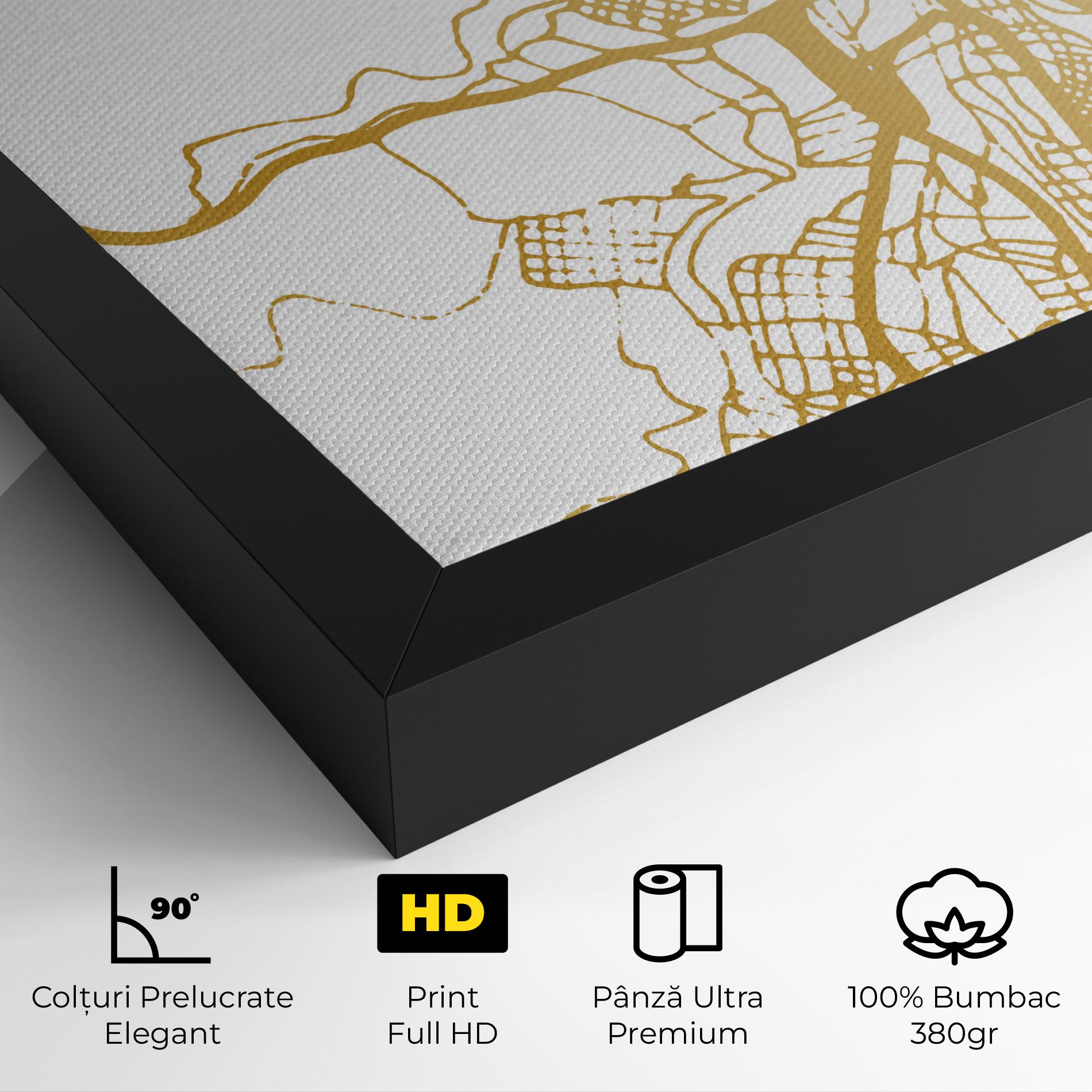 Tablou Canvas Las Palmas Gold Map mockup 4