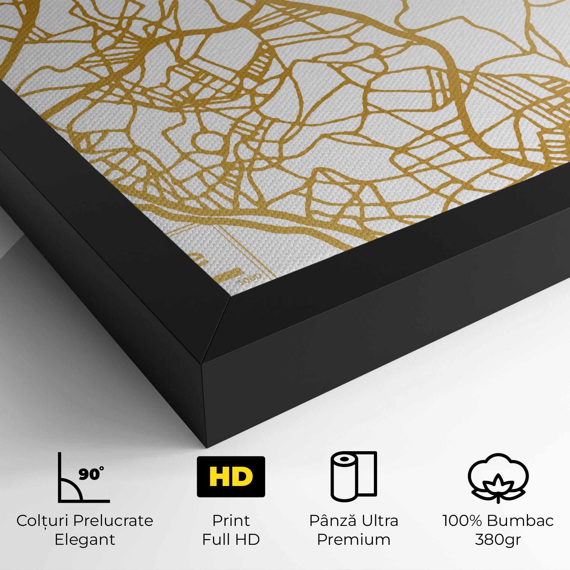 Tablou Canvas Libreville Gold Map mockup 4