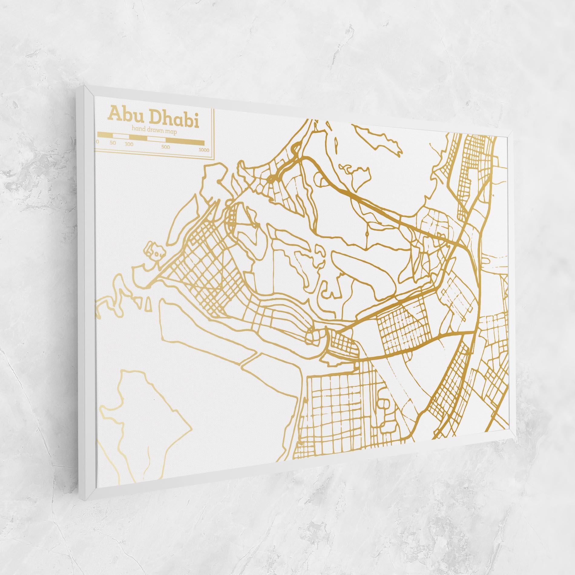 Tablou Canvas Abu Dhabi Map mockup 1