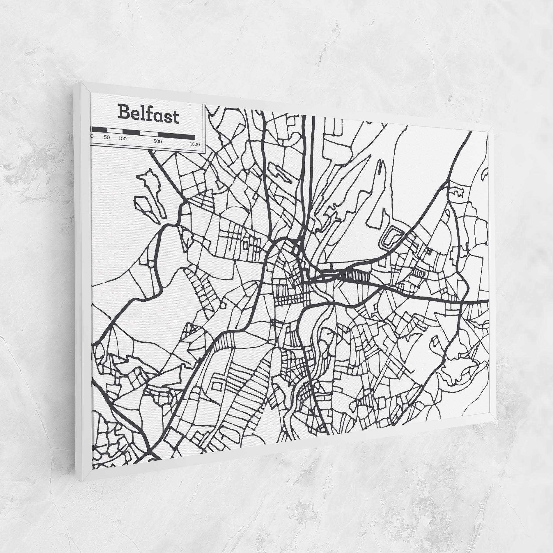 Tablou Canvas Belfast Map mockup 1