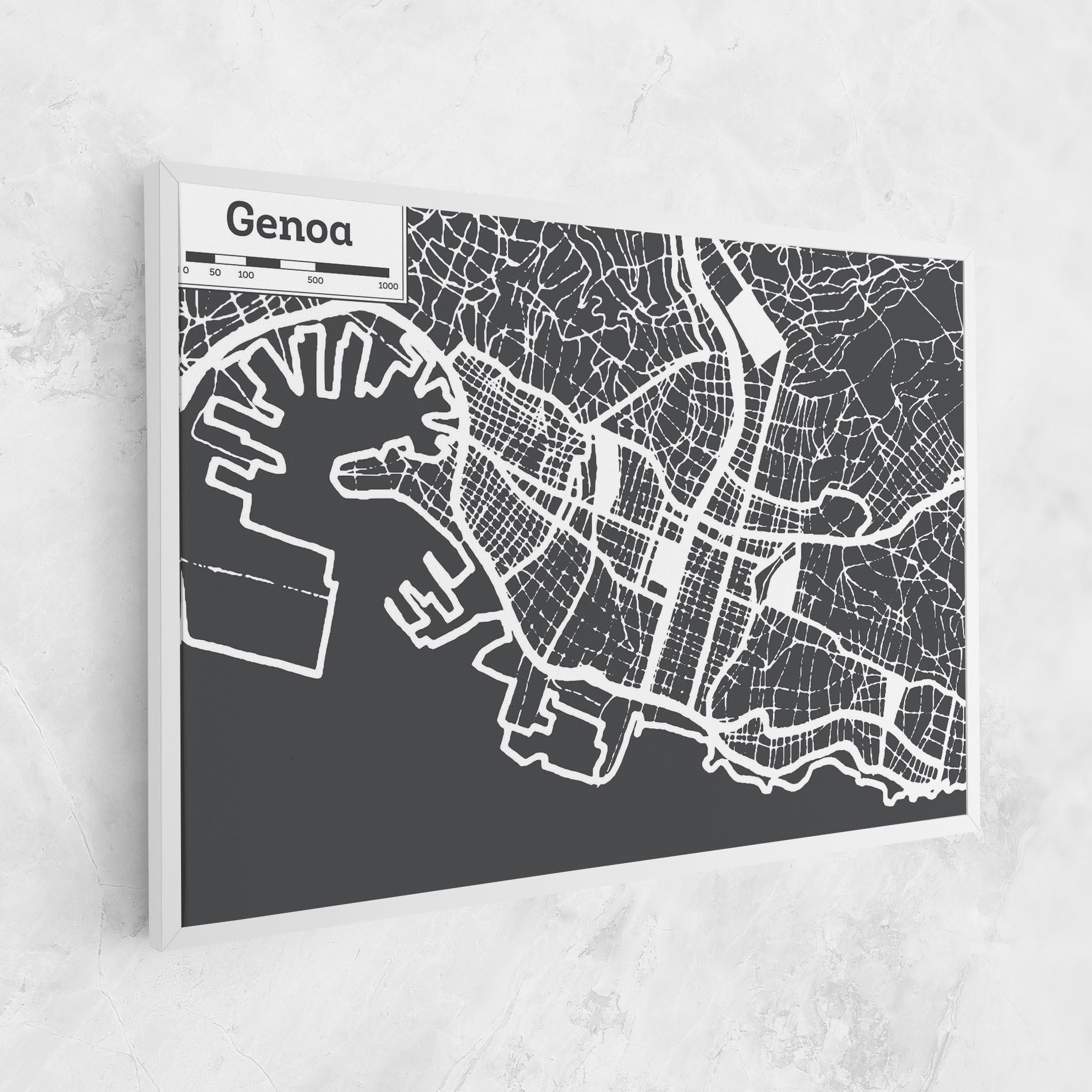 Tablou Canvas Genoa Map mockup 1