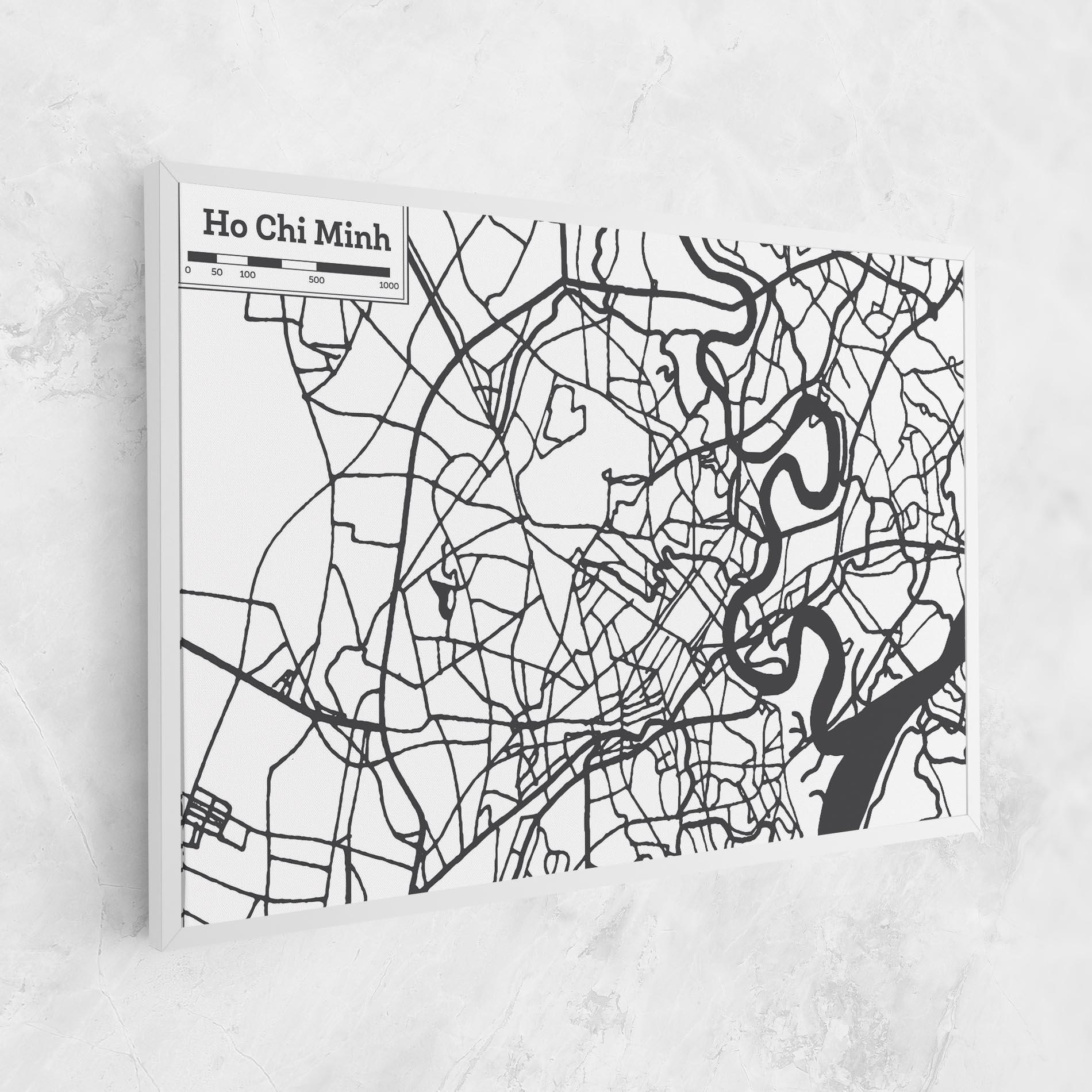 Tablou Canvas Ho Chi Minh Map mockup 1
