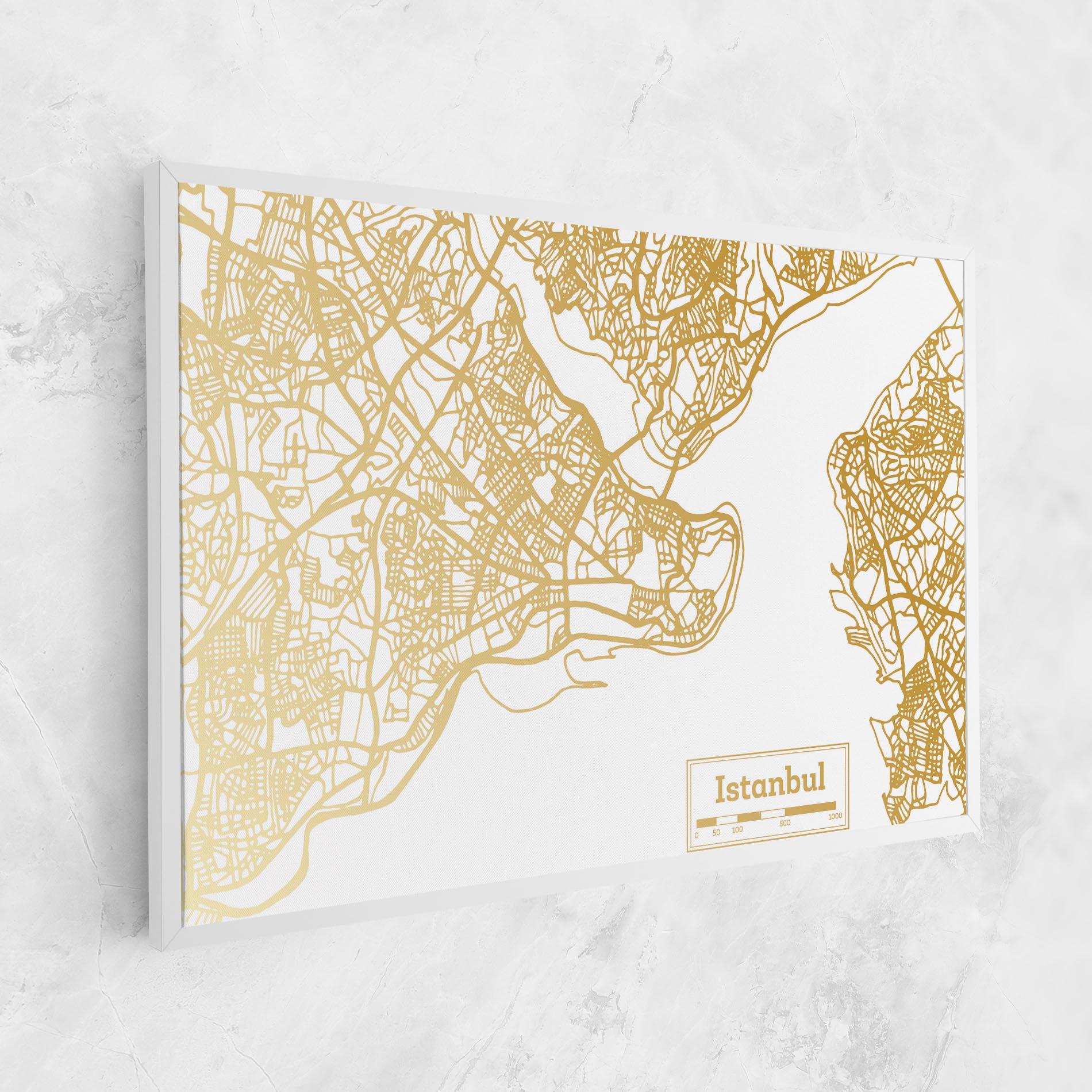 Tablou Canvas Istanbul Gold Map mockup 1