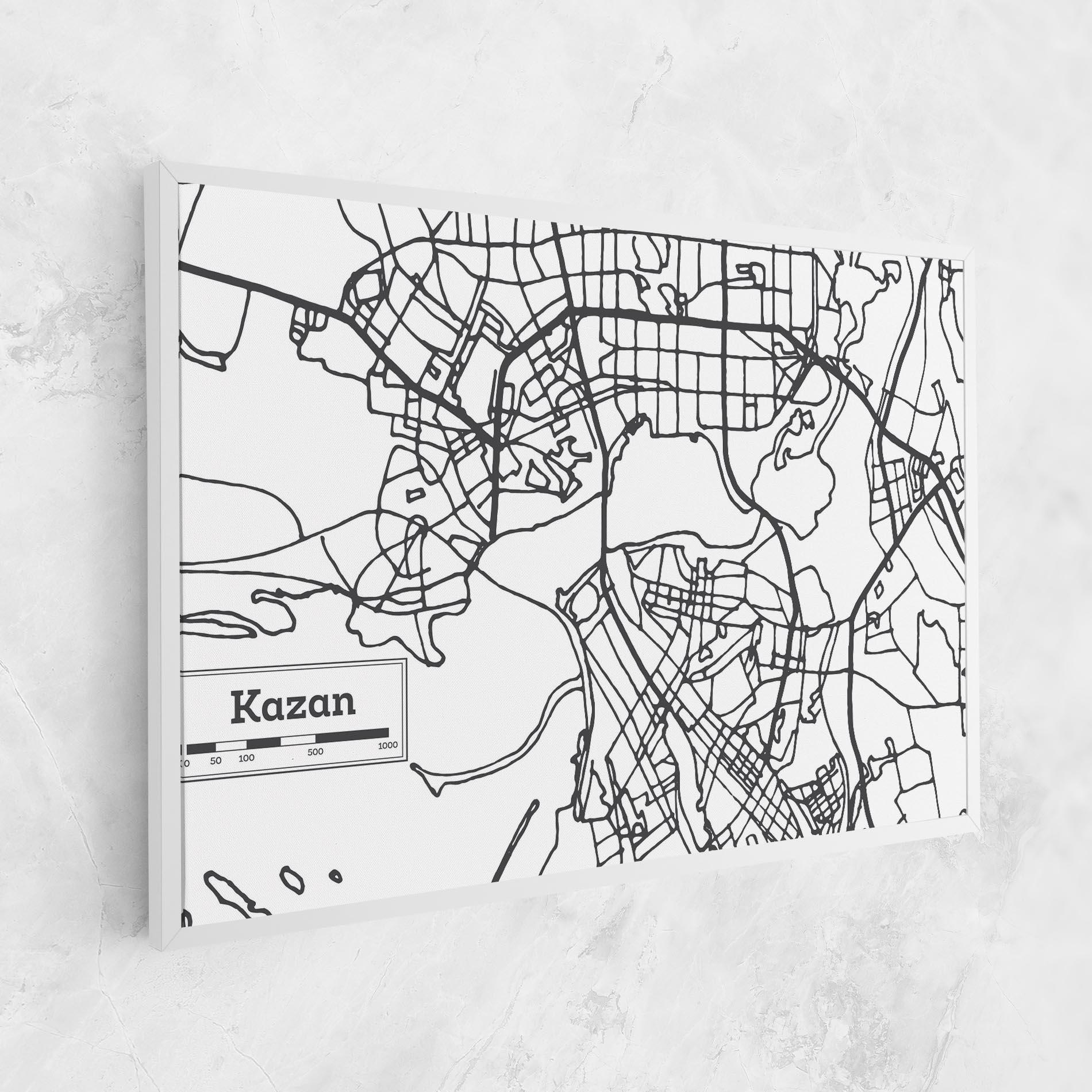Tablou Canvas Kazan Map mockup 1