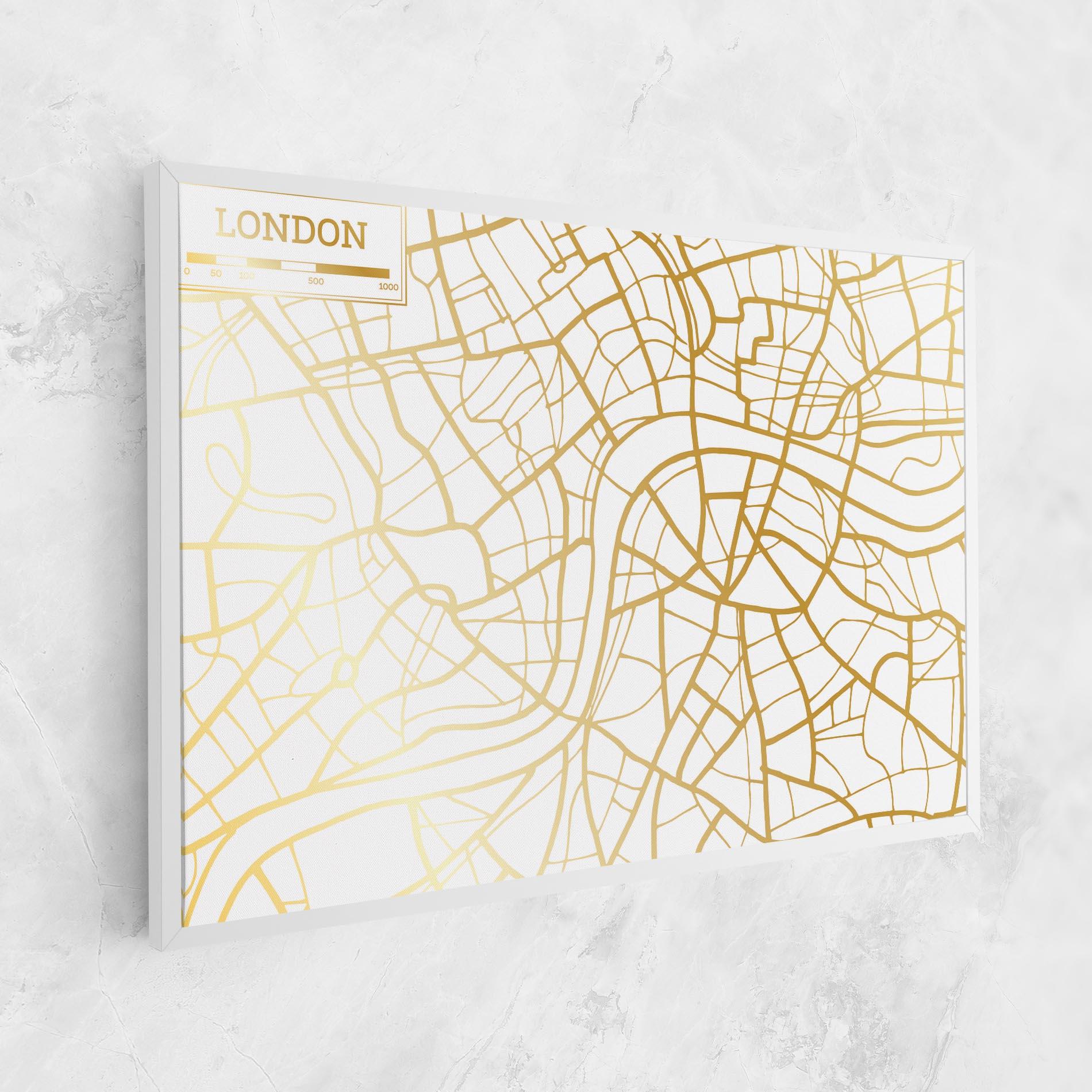 Tablou Canvas London Gold Map mockup 1