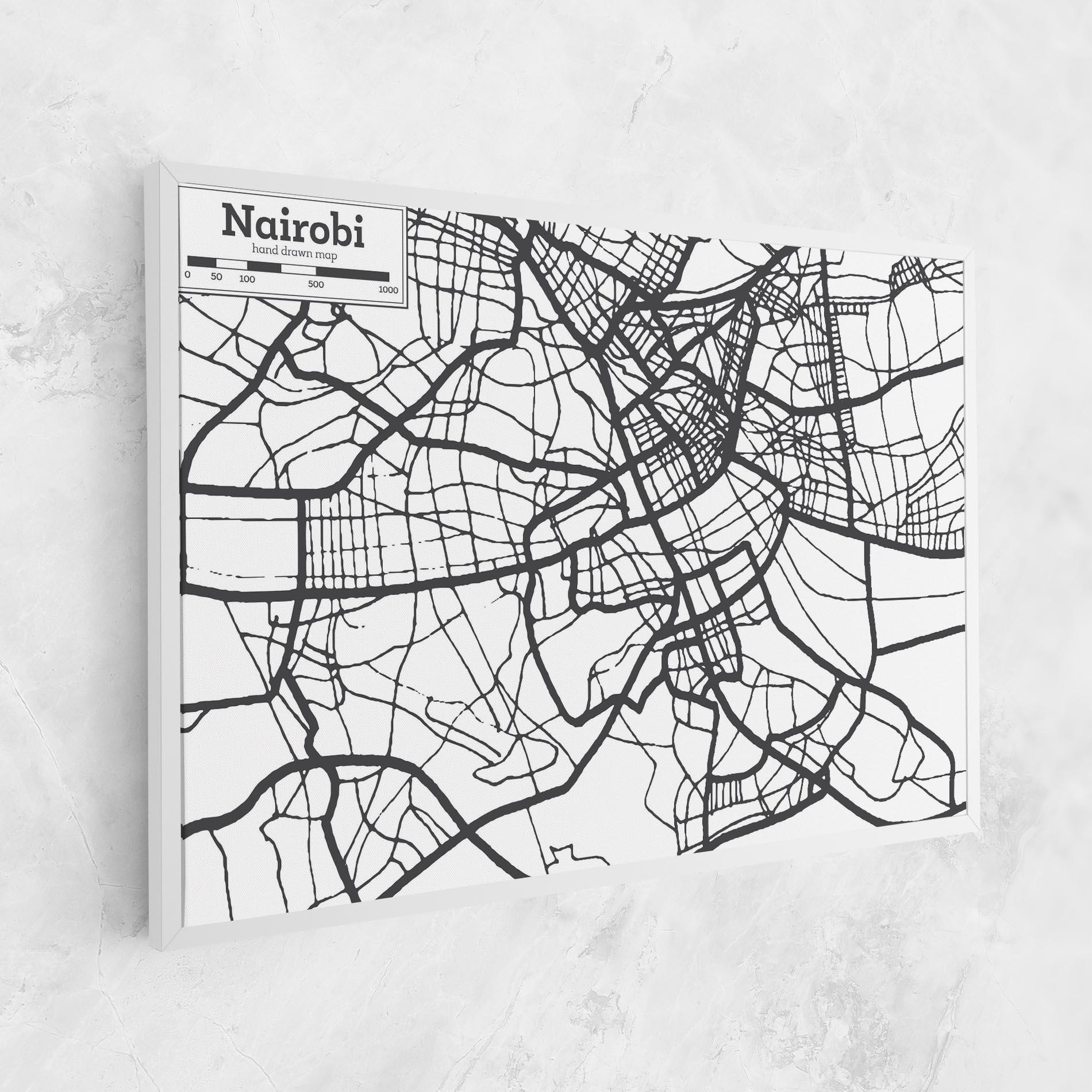 Tablou Canvas Nairobi Map mockup 1