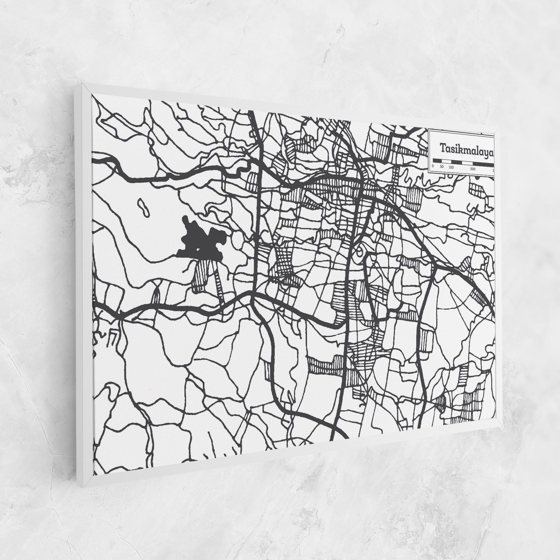 Tablou Canvas Tasikmalaya Map mockup 1