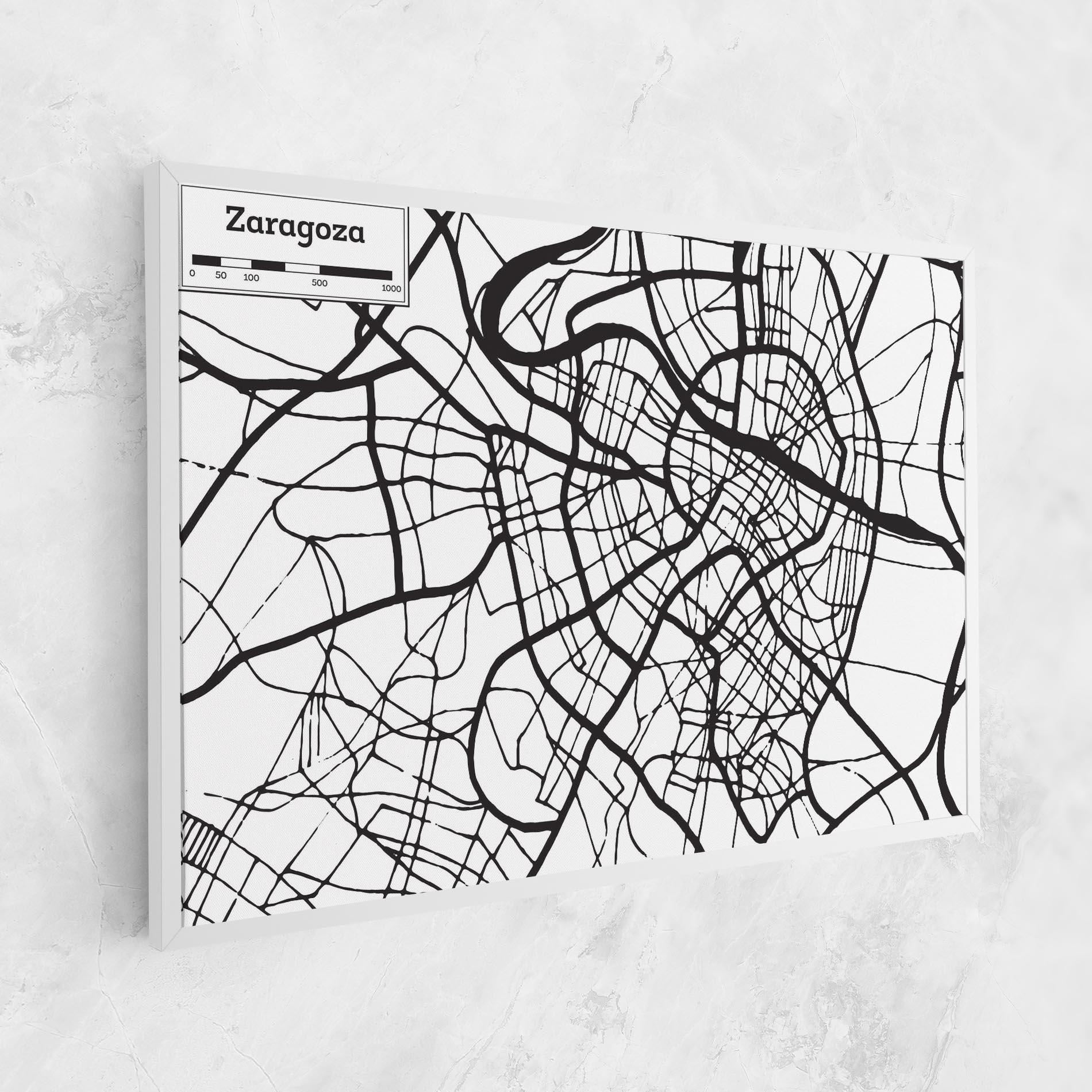 Tablou Canvas Zaragoza City Map mockup 1