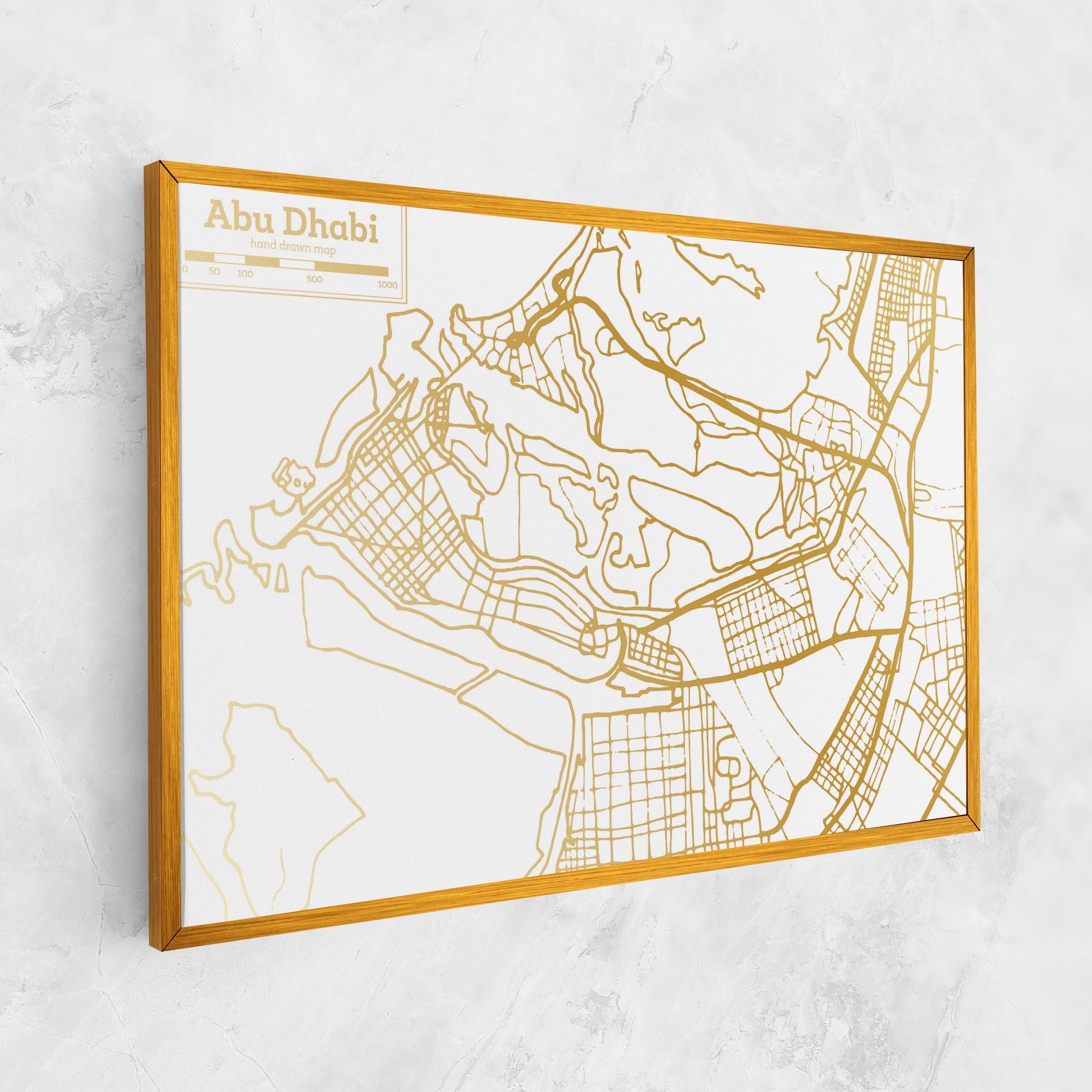 Tablou Canvas Abu Dhabi Map mockup 1