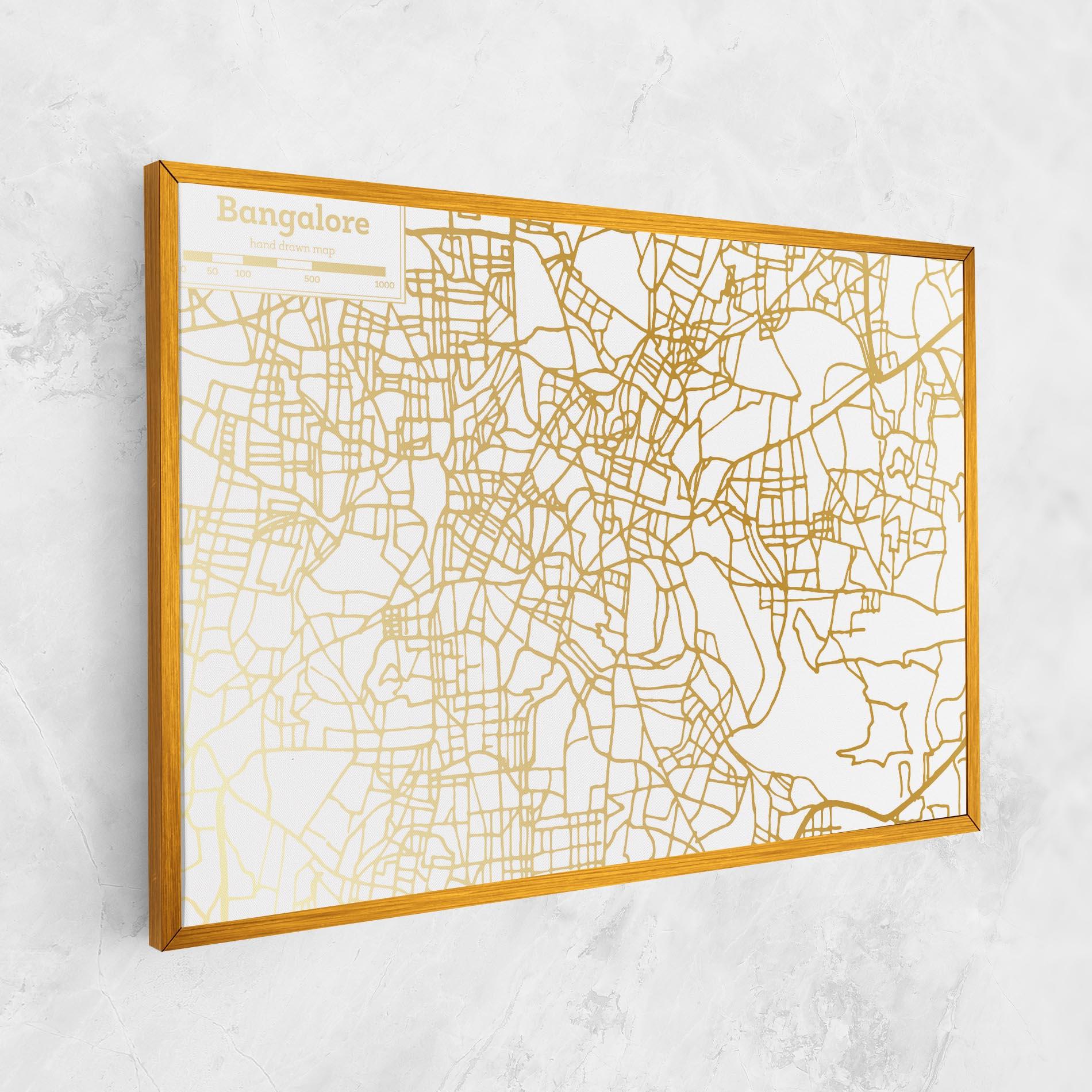 Tablou Canvas Bangalore Map mockup 1