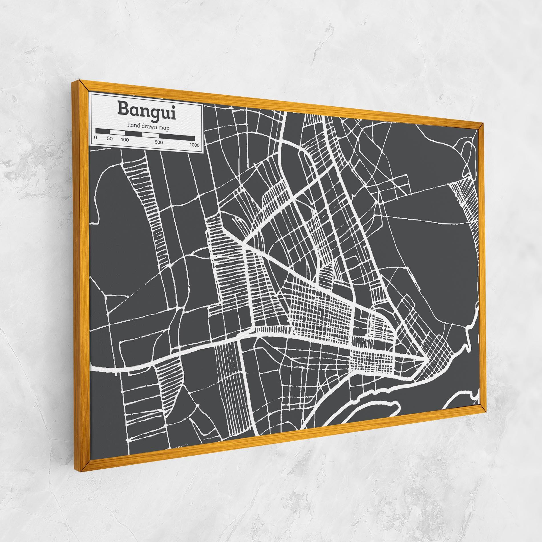 Tablou Canvas Bangui Map mockup 1