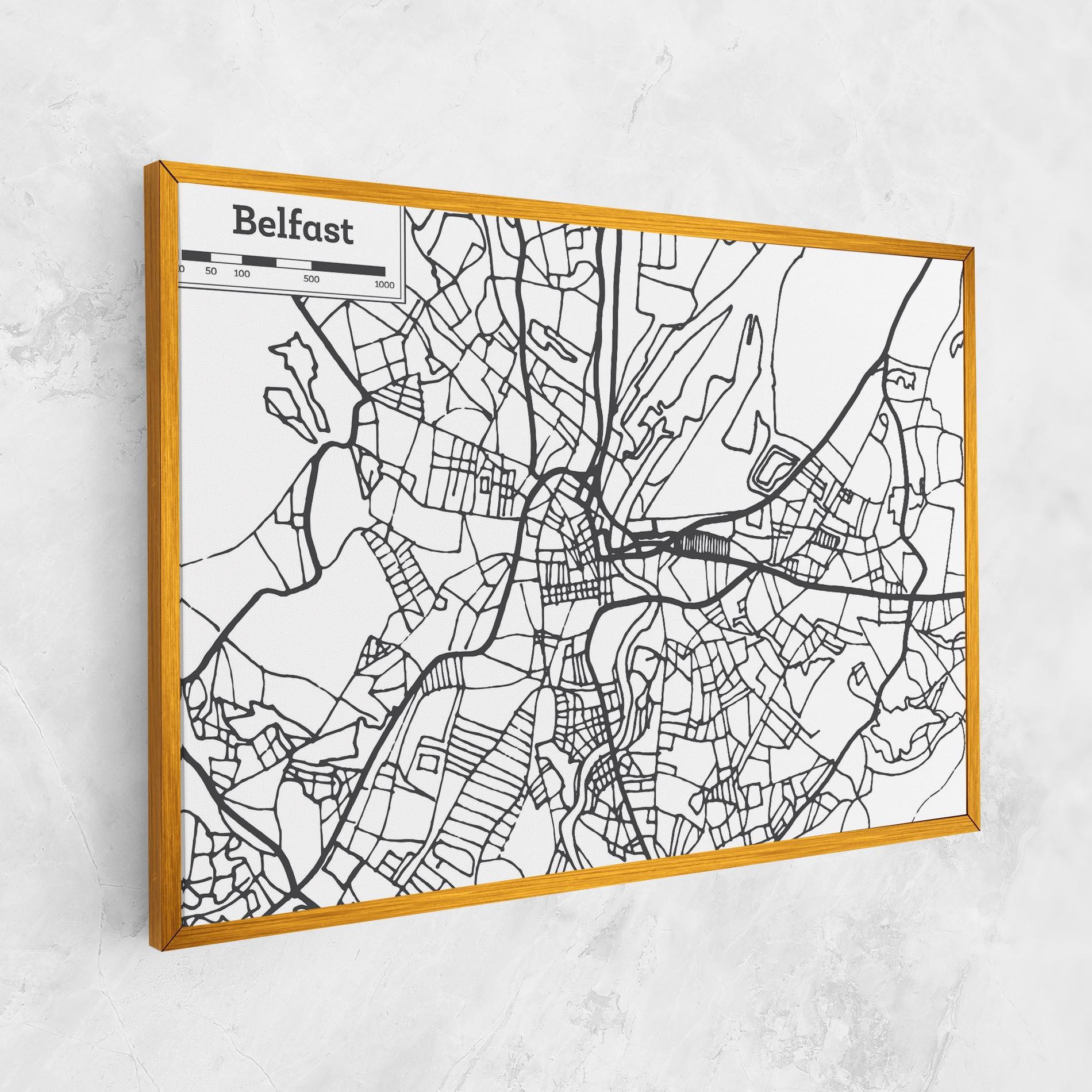Tablou Canvas Belfast Map mockup 1