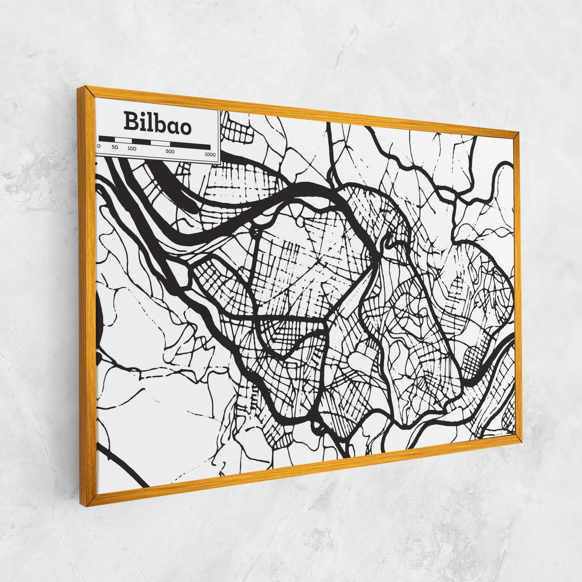 Tablou Canvas Bilbao Map mockup 1