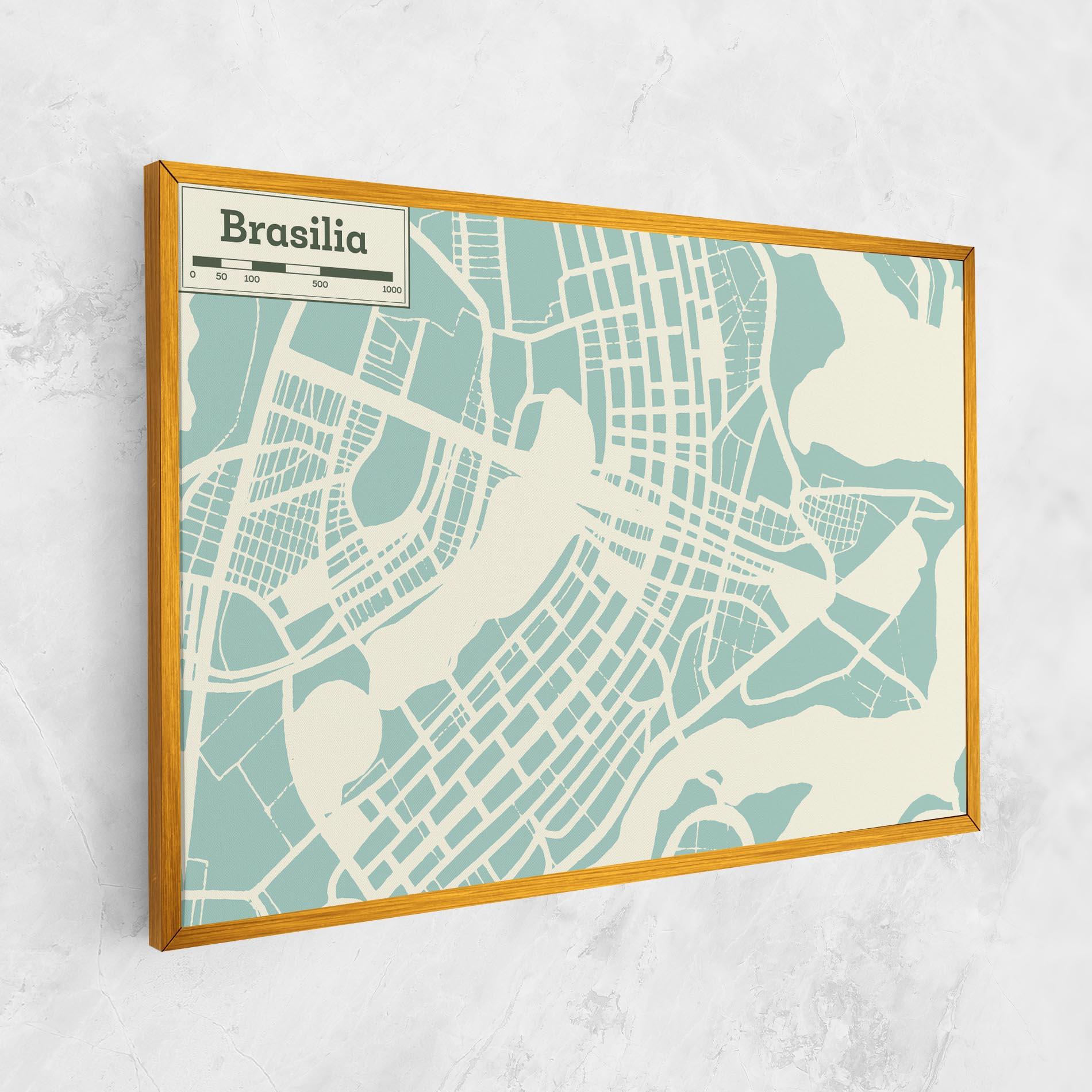 Tablou Canvas Brasilia Map mockup 1