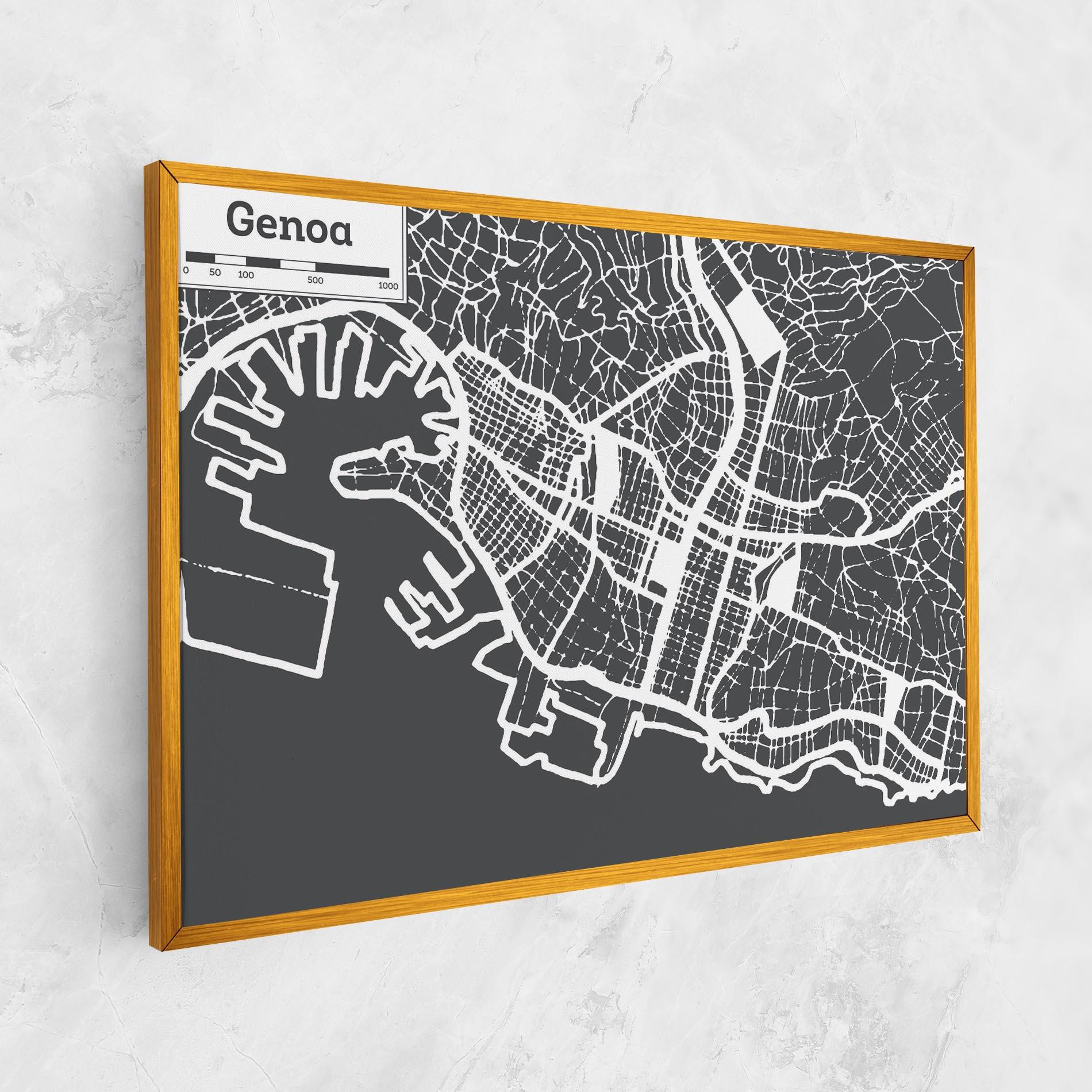 Tablou Canvas Genoa Map mockup 1