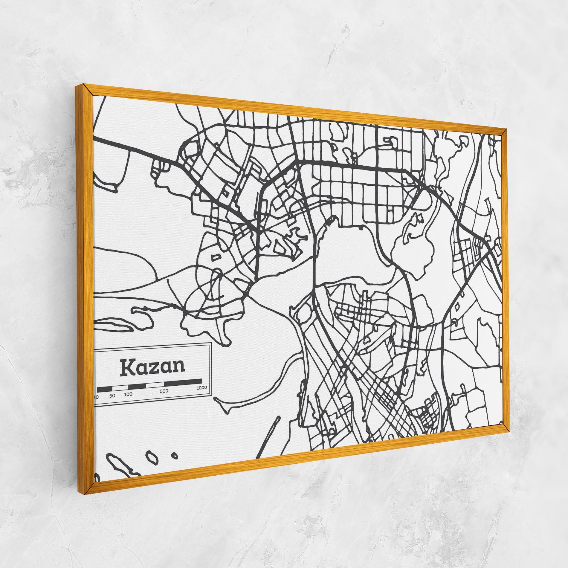 Tablou Canvas Kazan Map mockup 1