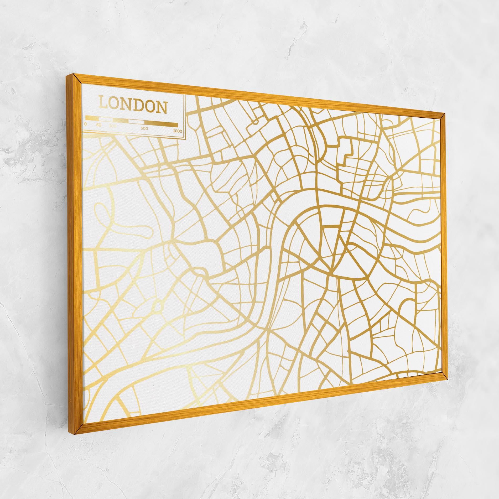 Tablou Canvas London Gold Map mockup 1