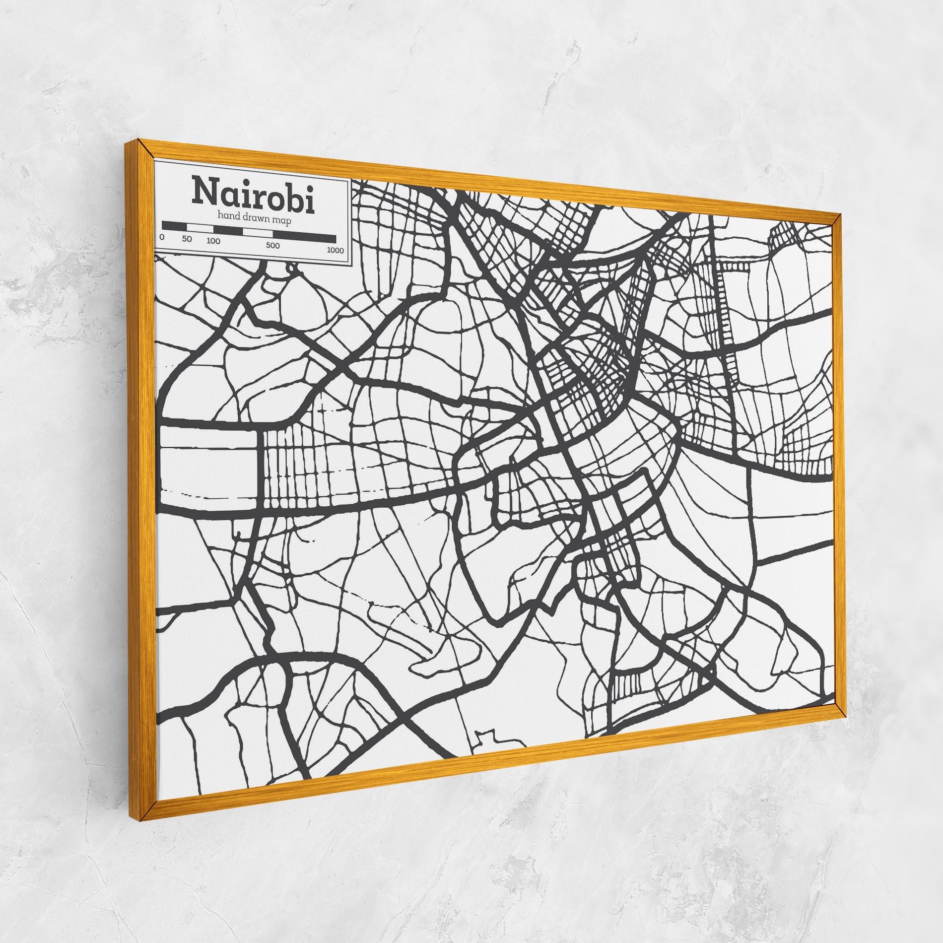 Tablou Canvas Nairobi Map mockup 1