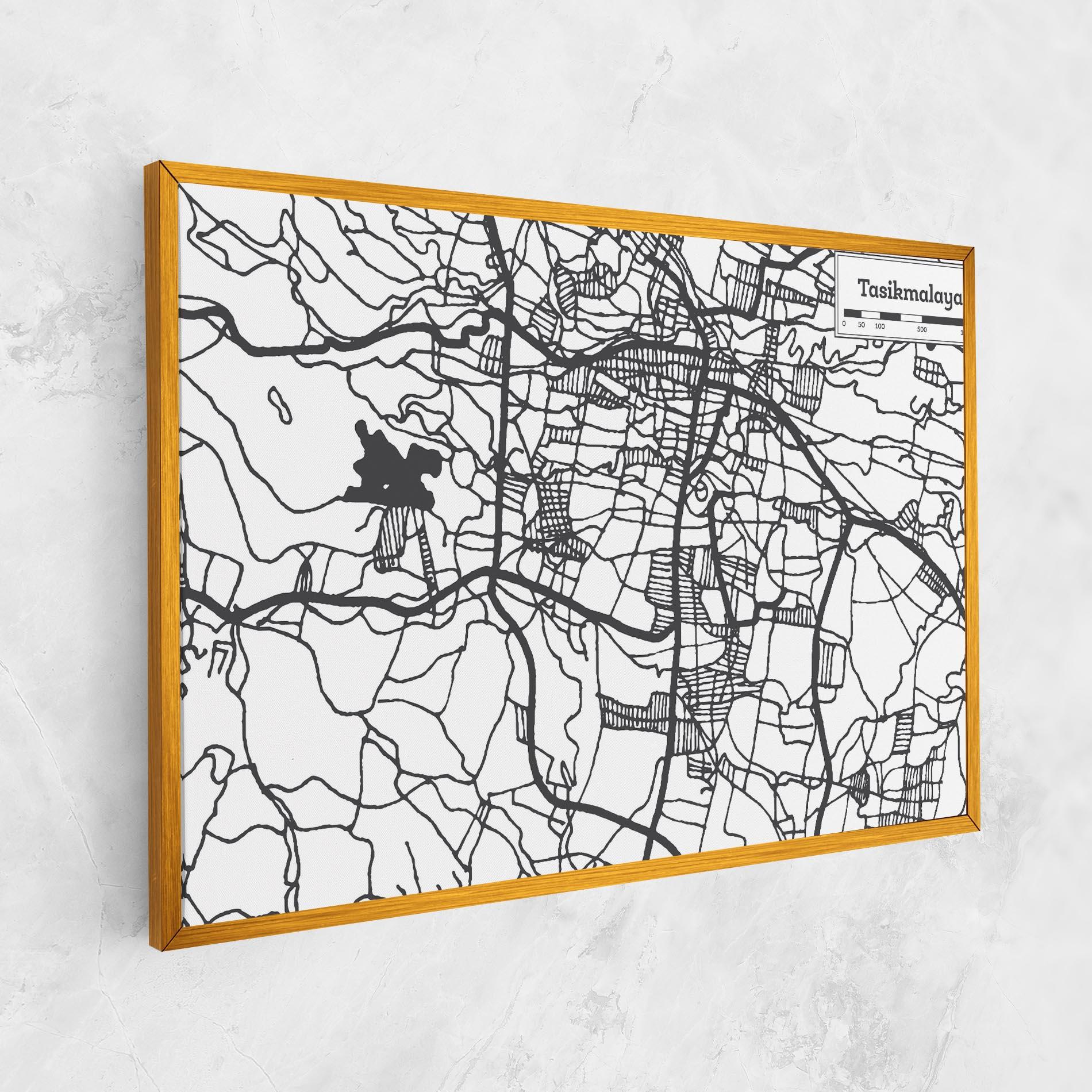 Tablou Canvas Tasikmalaya Map mockup 1