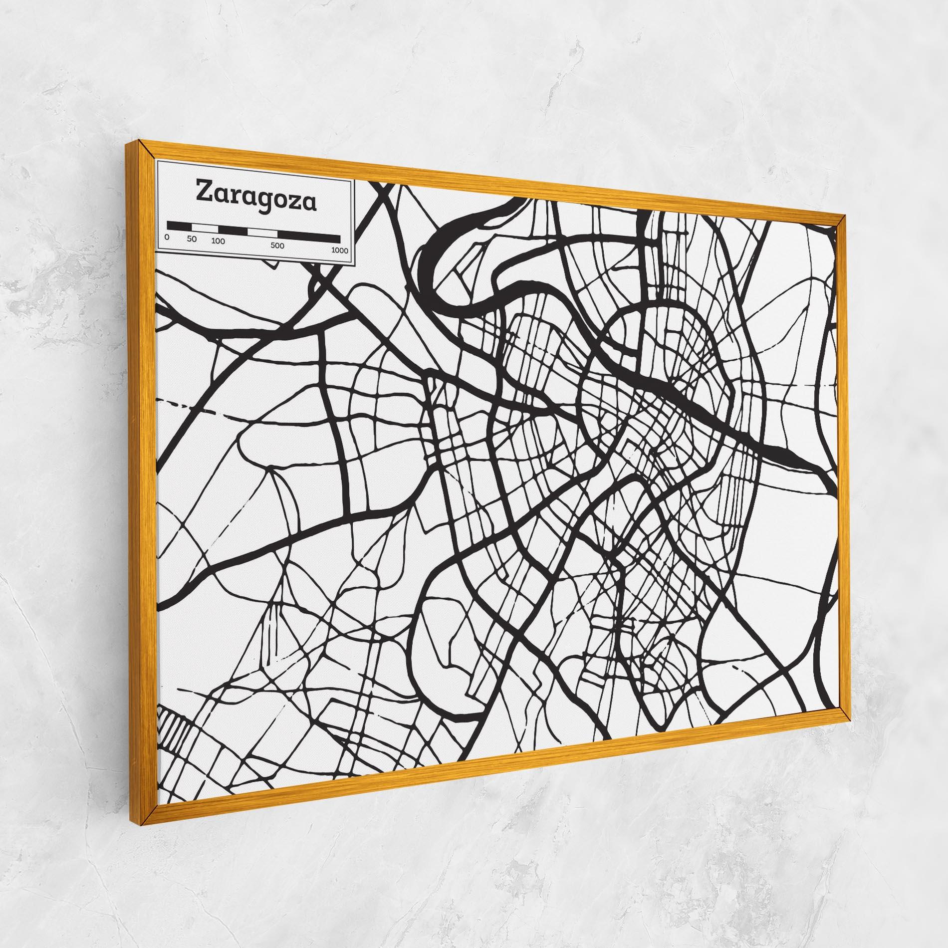 Tablou Canvas Zaragoza City Map mockup 1