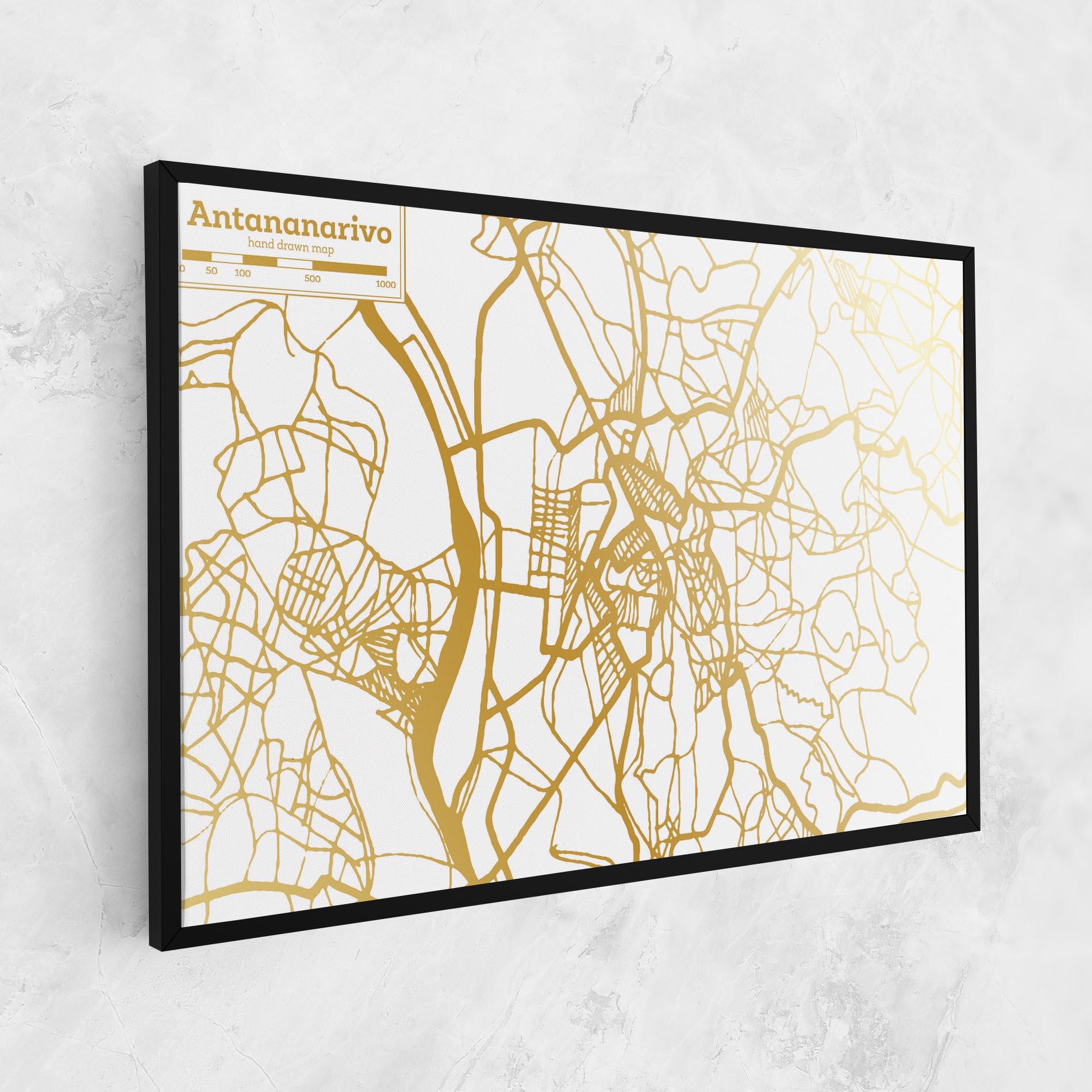 Tablou Canvas Antananarivo Map mockup 1