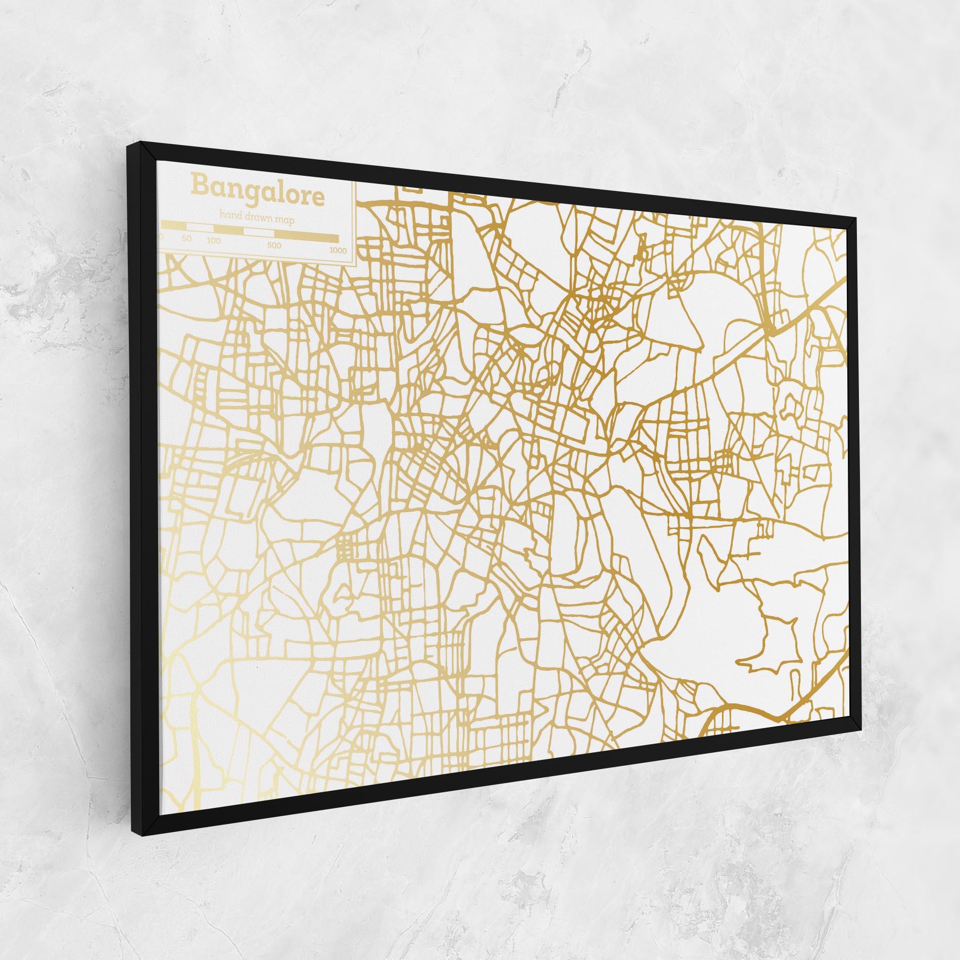 Tablou Canvas Bangalore Map mockup 1