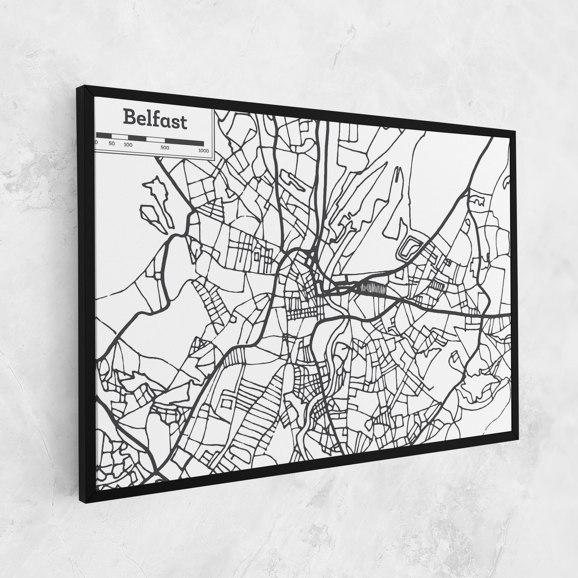 Tablou Canvas Belfast Map mockup 1
