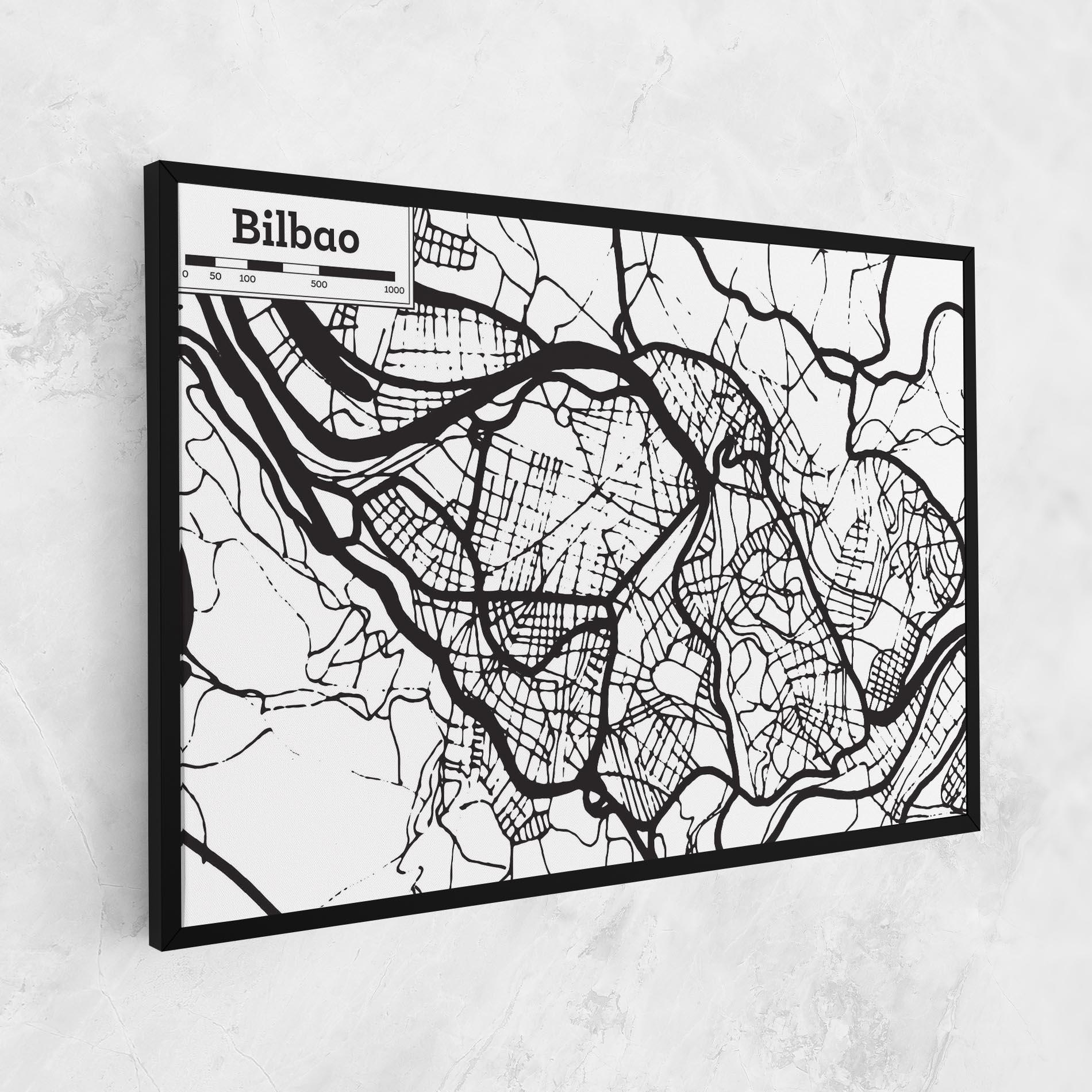Tablou Canvas Bilbao Map mockup 1